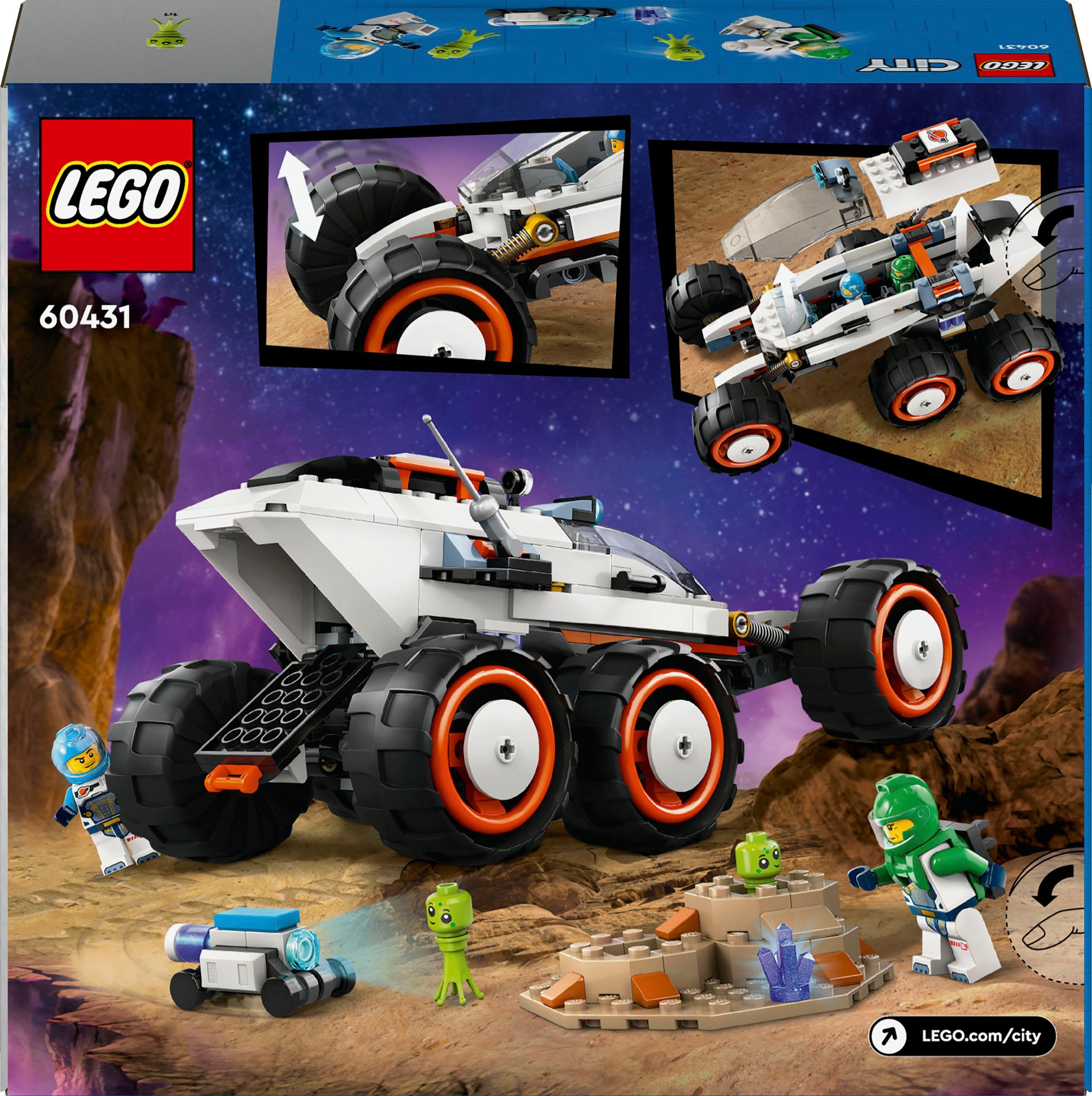 LEGO® Konstruktionsspielsteine »Weltraum-Rover mit Außerirdischen (60431), LEGO City«, (311 St.), Made in Europe