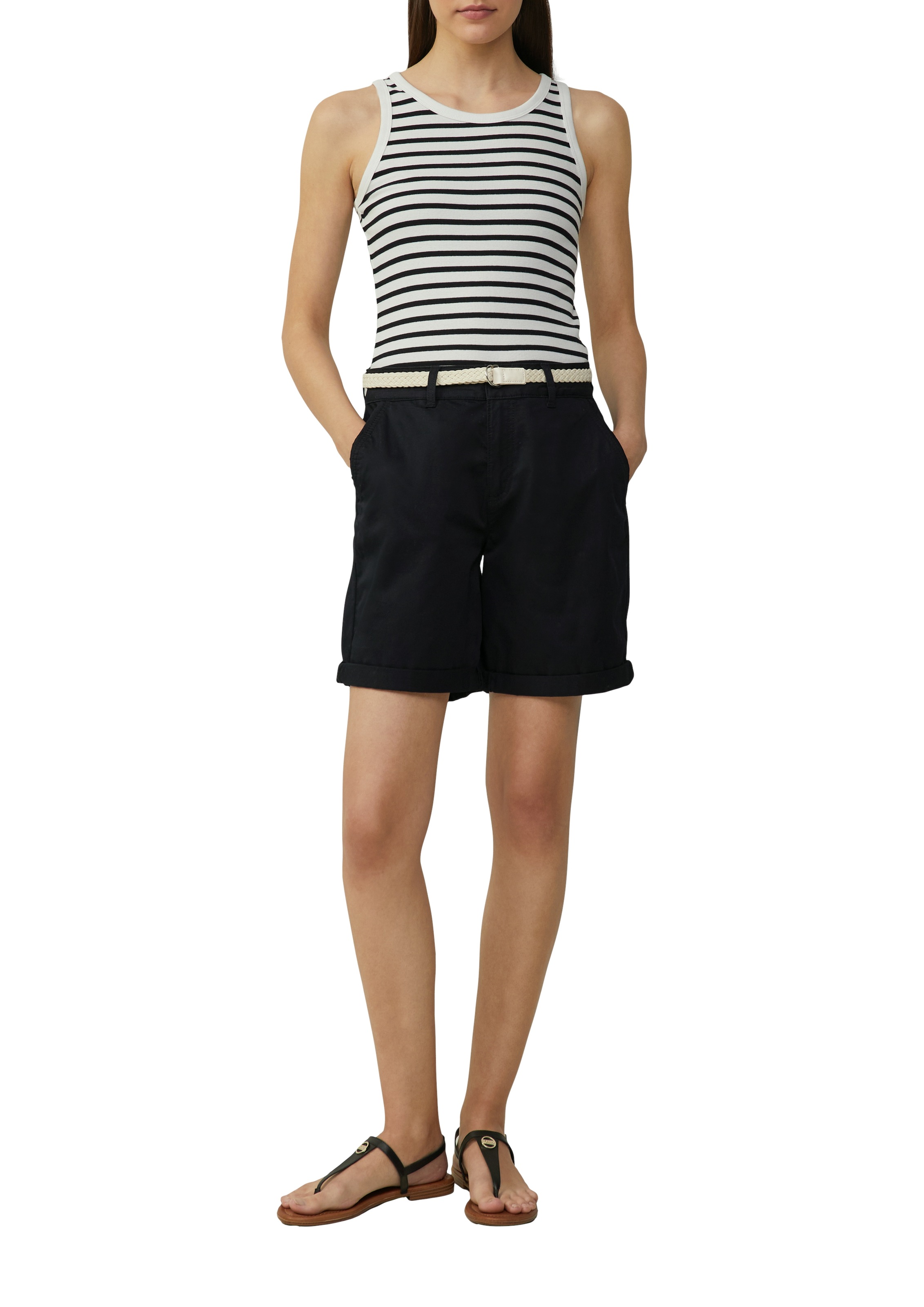 s.Oliver Chinoshorts, Sommerhose mit geflochtenem Gürtel günstig online kaufen
