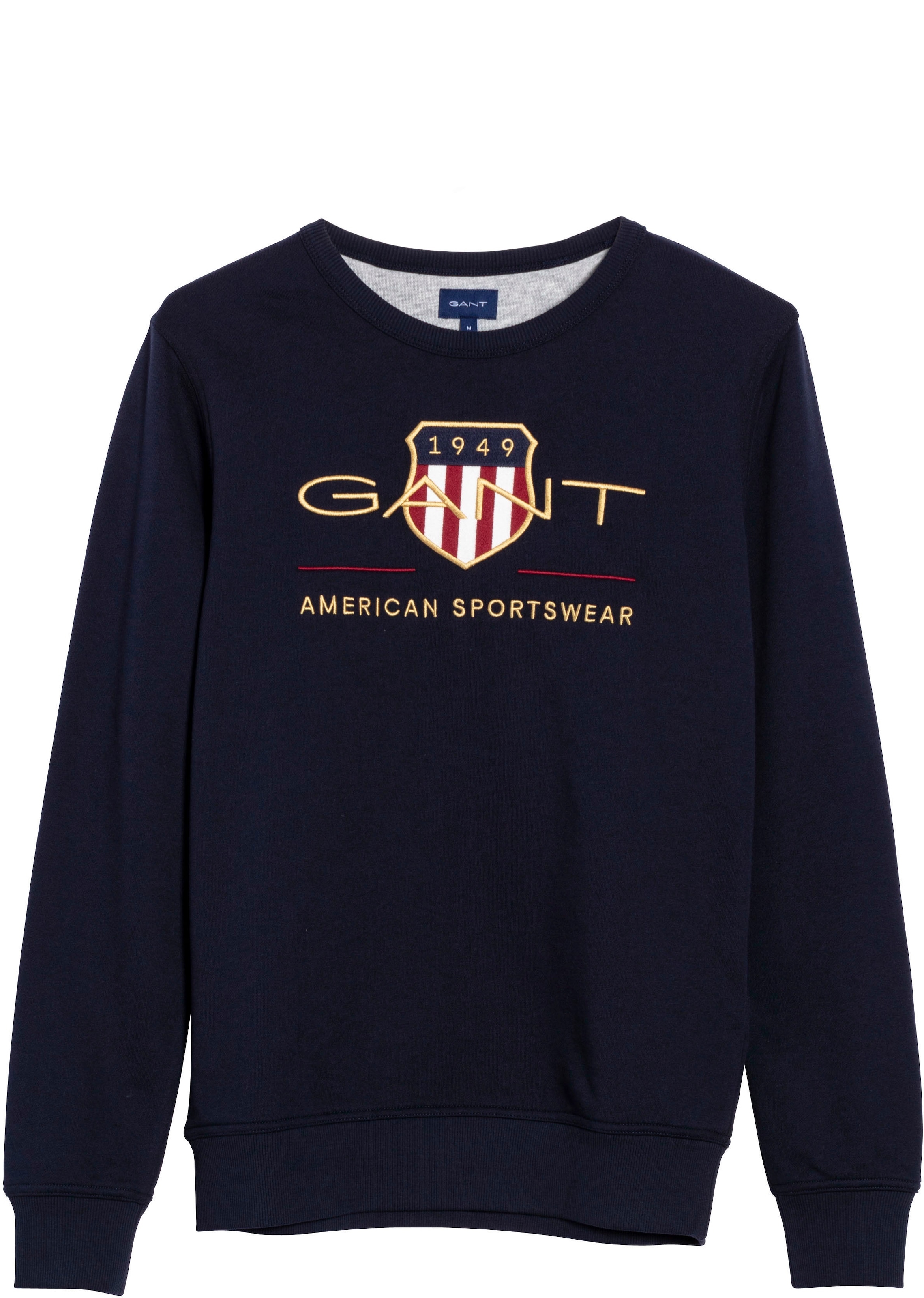 Gant Sweatshirt »ARCHIVE SHIELD C-NECK«, mit geripptem Rundhalsausschnitt