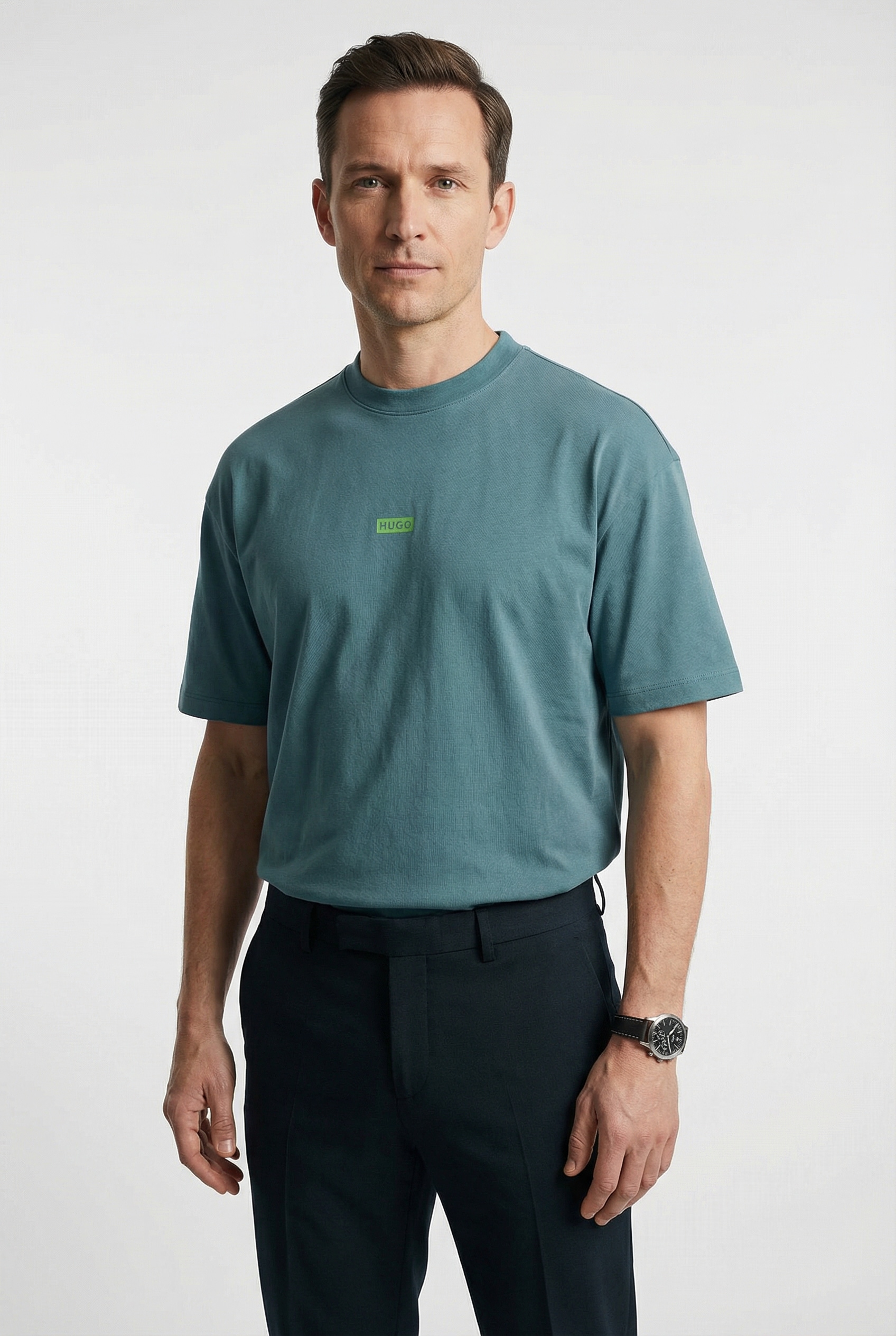 HUGO Blue T-Shirt "Nalono" mit Logodruck, Oversized Look mit Backprint günstig online kaufen