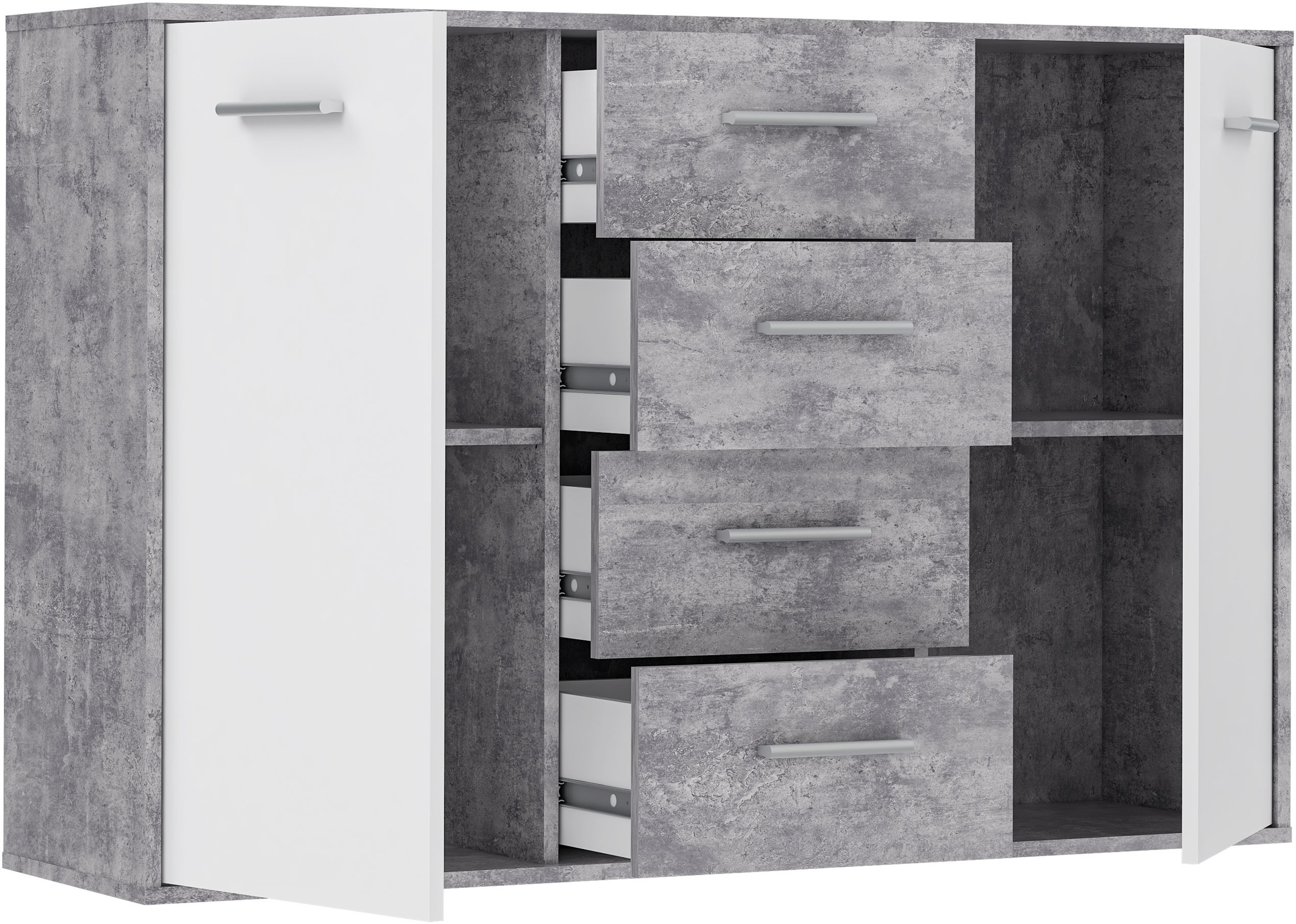 FORTE Sideboard »Sideboard, verschiedene Dekore, Schubkästen« B/H/T 122,6/81,7/34,2 cm, Stauraum