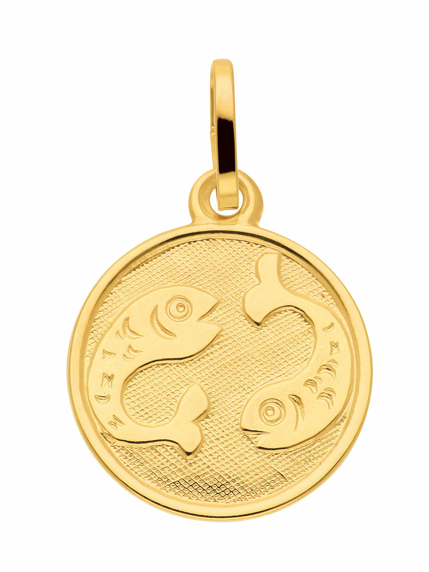 Adelia´s Kettenanhänger »333 Gold Sternzeichen Anhänger Fisch Ø 11,8 mm«, Goldschmuck für Damen & Herren