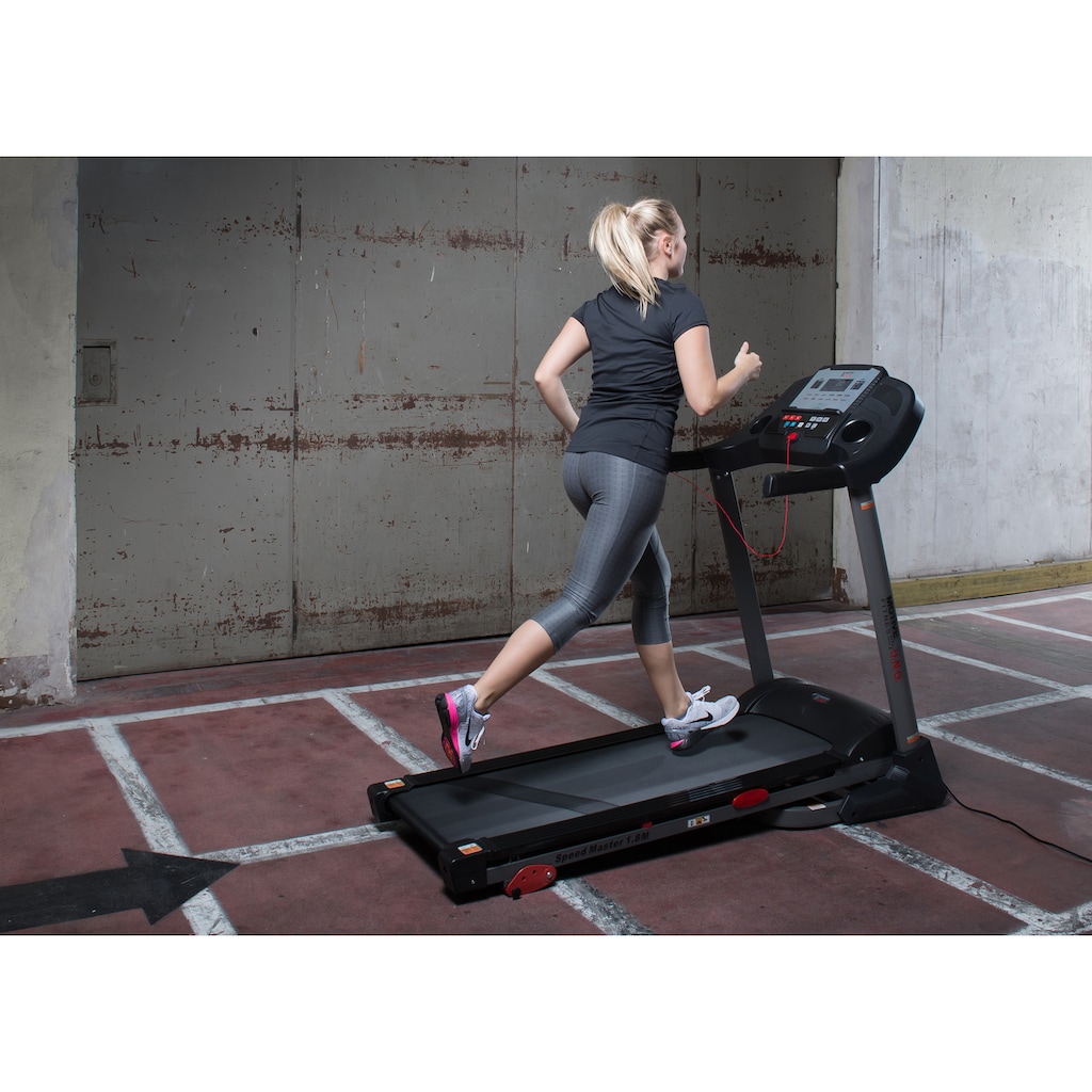 MOTIVE FITNESS by U.N.O. Laufband »Speed Master 1.8 M«, mit Höchstgeschwindigkeit von 18 km/h und Soft-Drop-Klappmechanismus