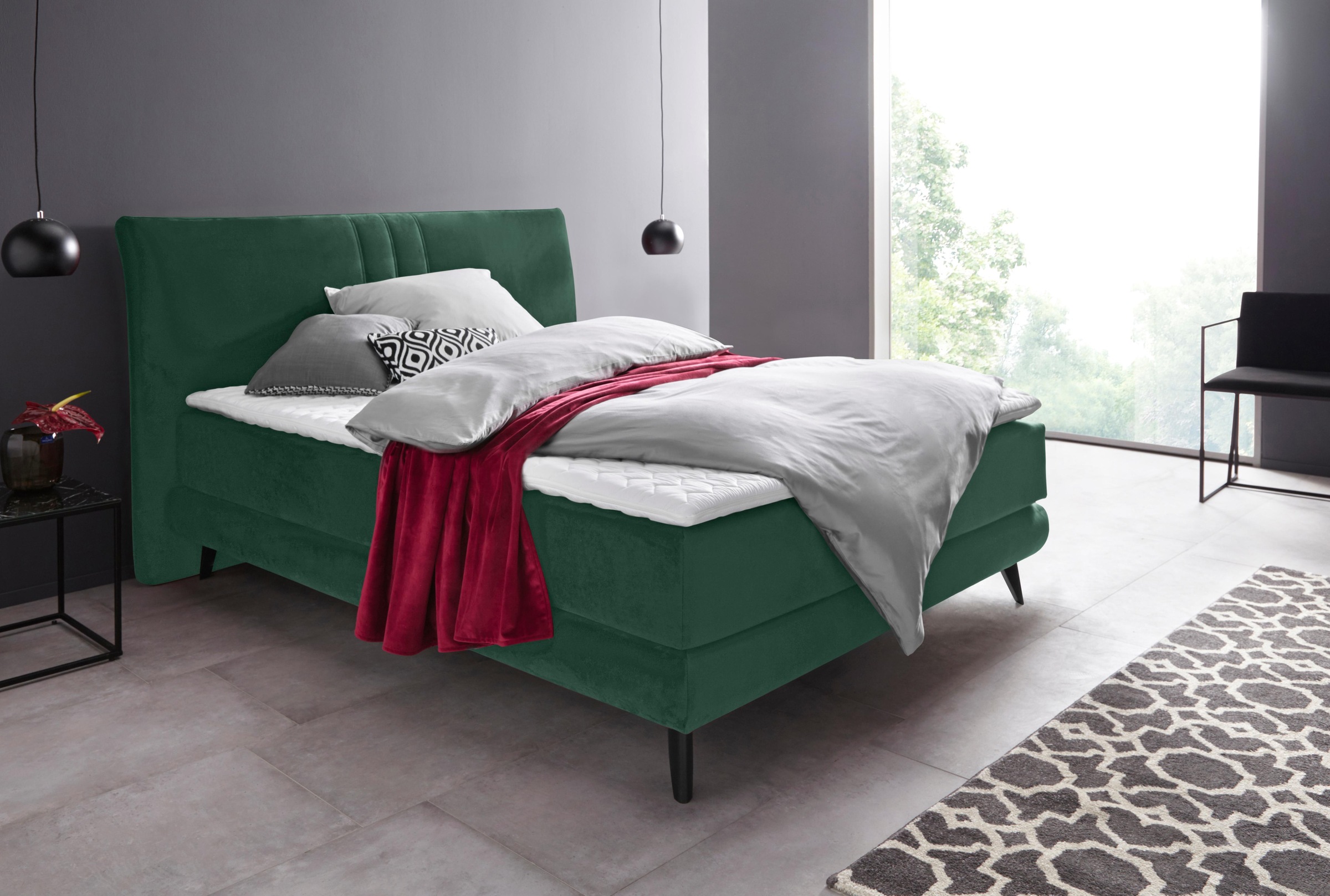 Places of Style Boxspringbett »Skien«, incl. Kaltschaumtopper, 2 Härtegrade, 3 Ausführungen
