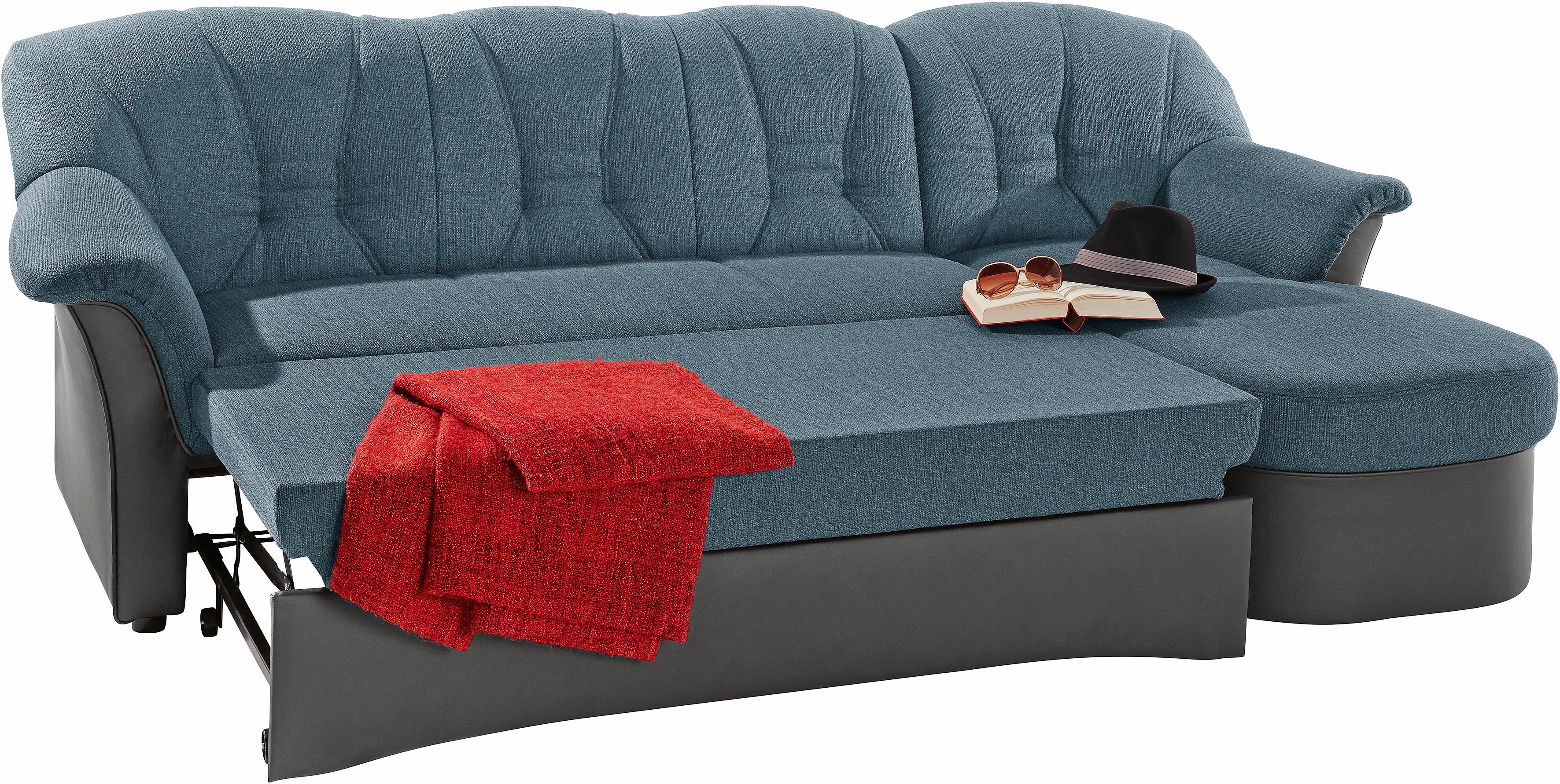 Thumbnail - DOMO collection Ecksofa "Elva, zeitloses Design, elegante Rückensteppung, Breite 233cm L-Form" wahlweise mit Bettfunktio...