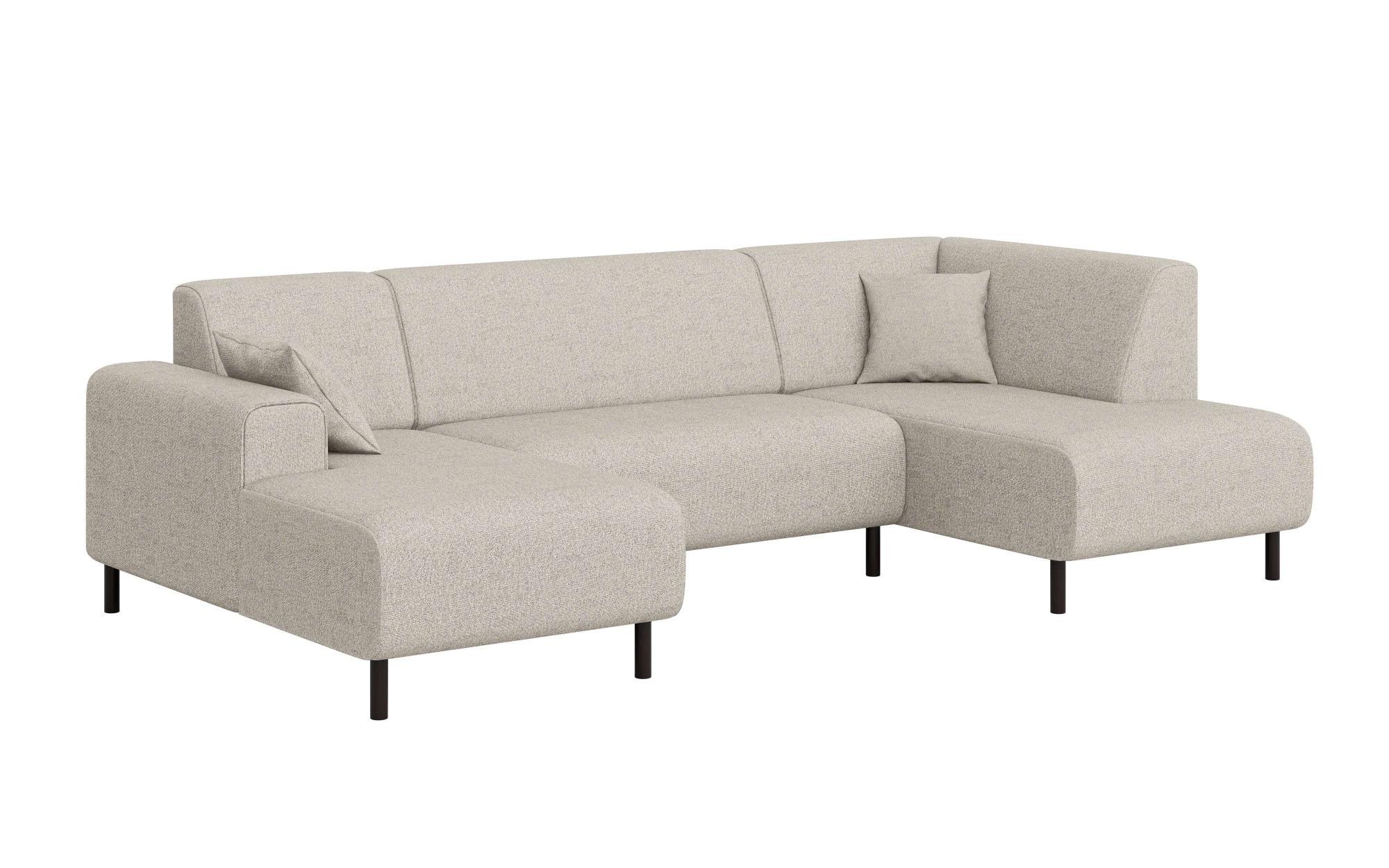 Home affaire Wohnlandschaft »ARROS U-Form mit Wellenunterfederung, Maße B/T/H: 300/163/81 cm«, incl. Zierkissen, mit Recamiere links/rechts bestellbar, auch in Cord