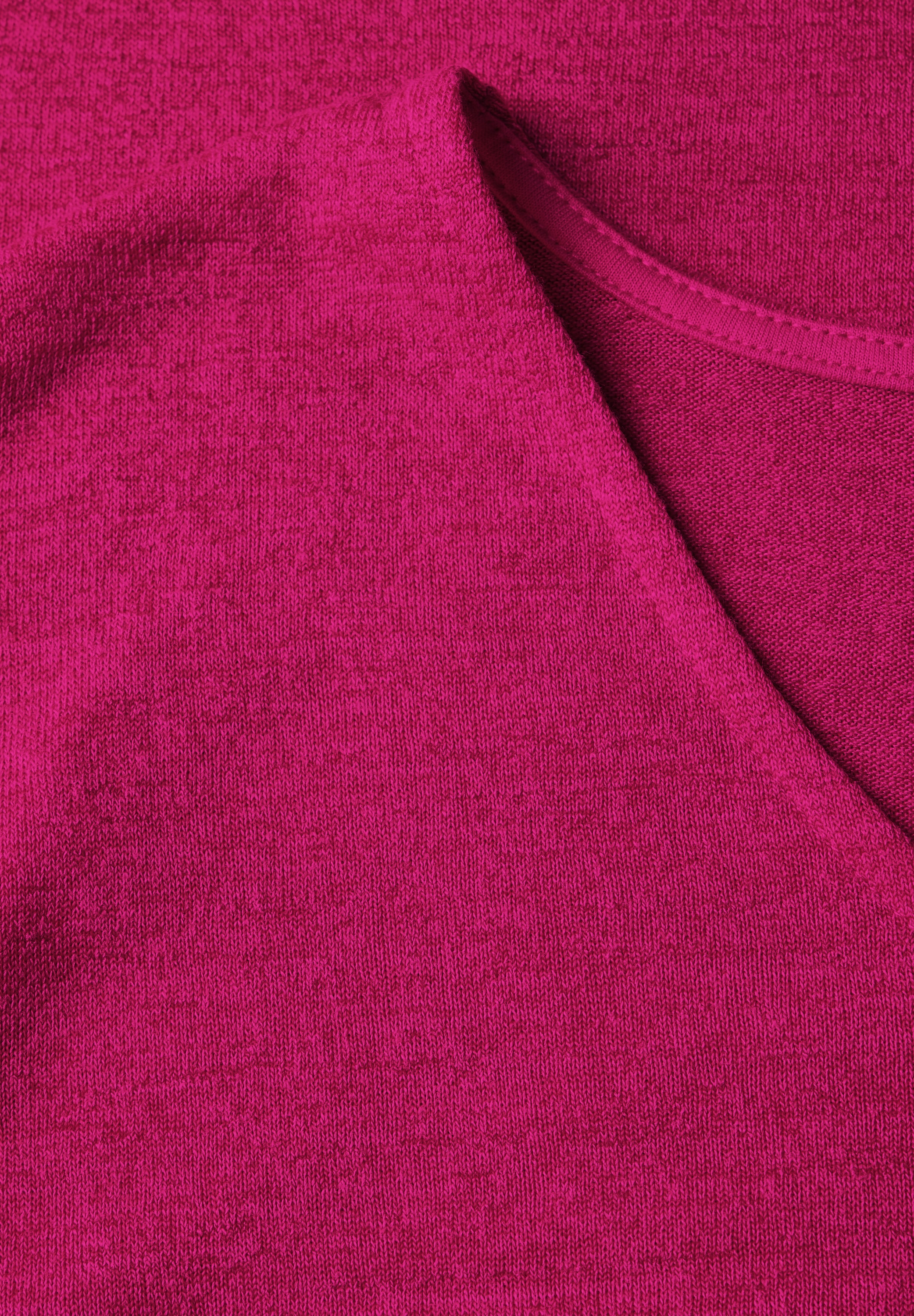 STREET ONE T-Shirt, mit abgerundetem V-Ausschnitt