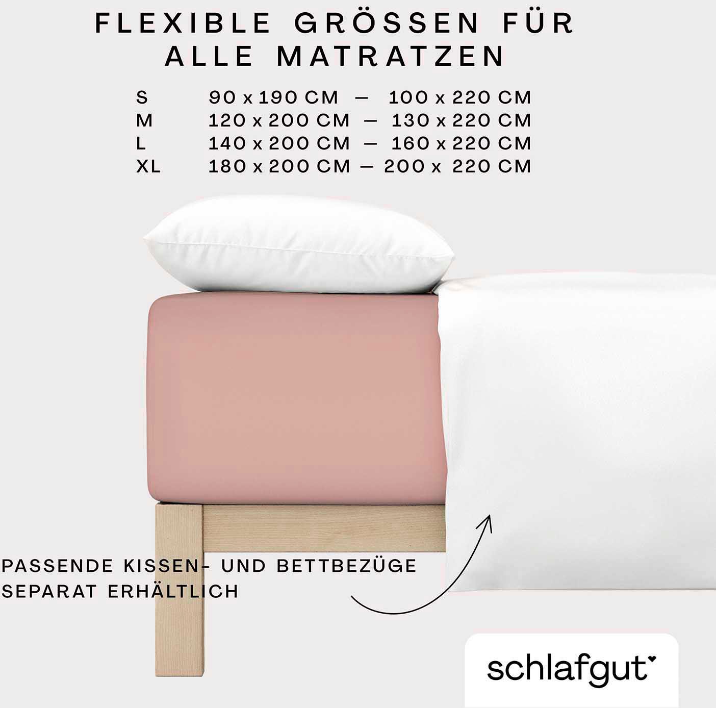Schlafgut Spannbettlaken »PURE BOXSPRING in Gr. 90x200, 140x200 oder 180x200, für Boxspringbett«, aus Bio-Baumwolle, für Matratzen bis 40 cm Höhe, Bettlaken