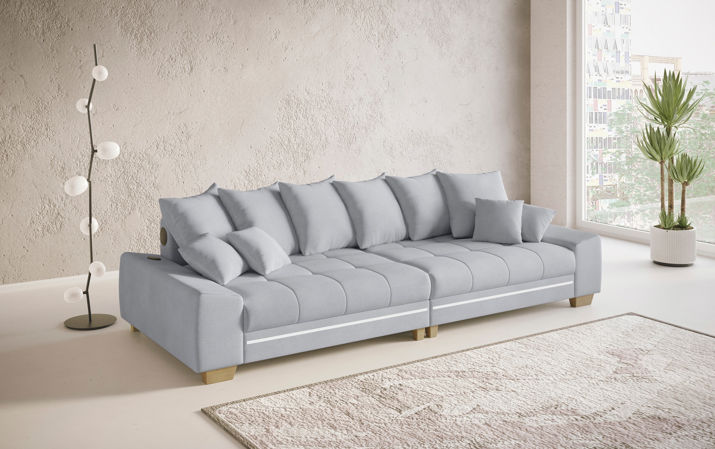 Mr. Couch Big-Sofa »Nikita II«, RGB-LED, Bluetooth-Soundsystem, wahlweise mit Kaltschaum
