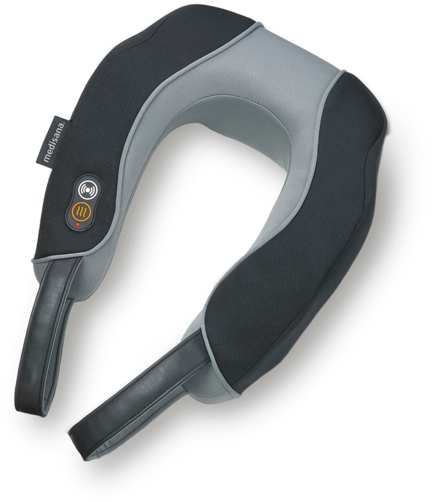 MEDISANA Nacken-Massagegerät "NM 868", grau, Kunststoff, Polyester, B:33,5cm H:38cm T:17cm, Massagegeräte, 2-stufige Vibrationsmassage,