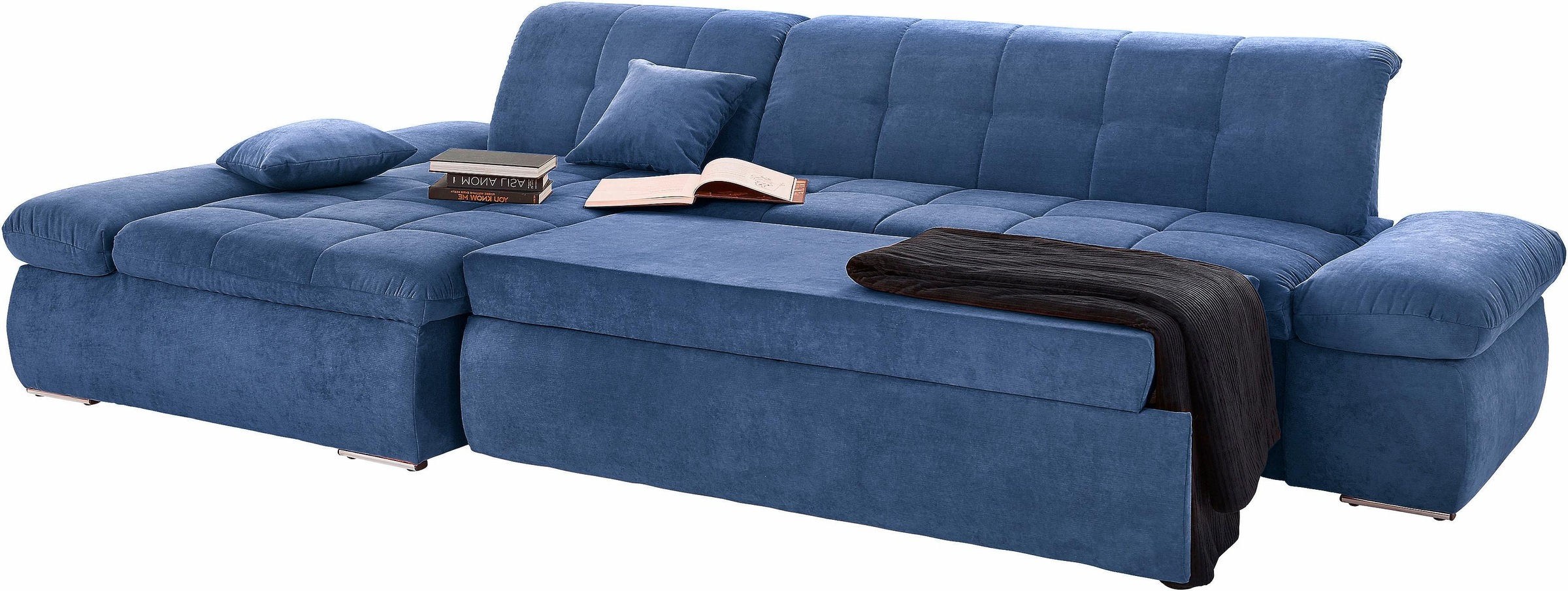 DOMO collection Ecksofa "NMORIC XXL, 300x172x80cm, viel Platz, bequem, L-Form" wahlweise mit Bettfunktion und Armlehnverstellung