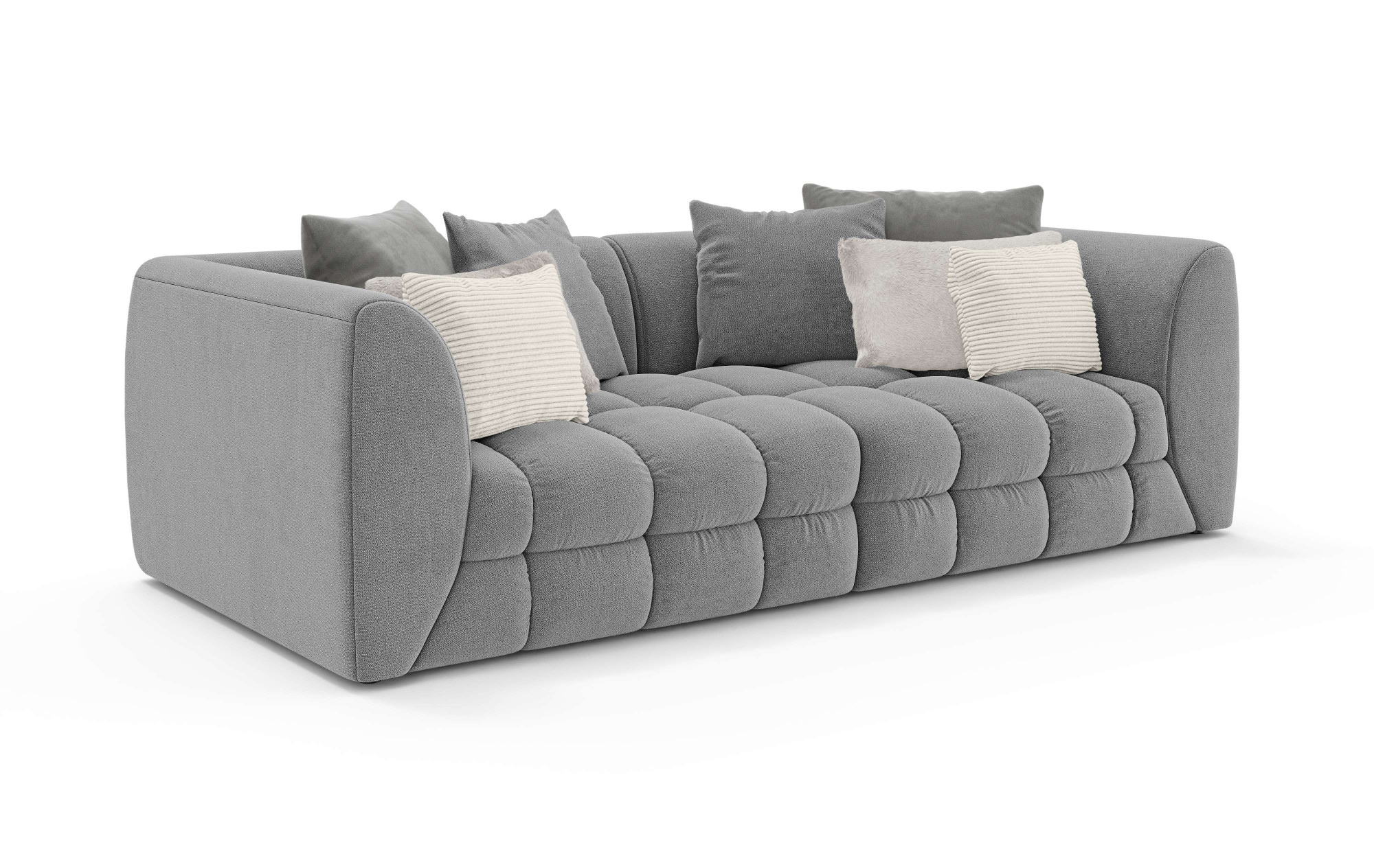 s.Oliver Big-Sofa »COBBO 3-Sitzer Design-Sofa Bubble-Optik, Maße B/T/H: 259/126/104 cm«, mit vielen Kissen, moderne Steppung und hoher Sitzkomfort