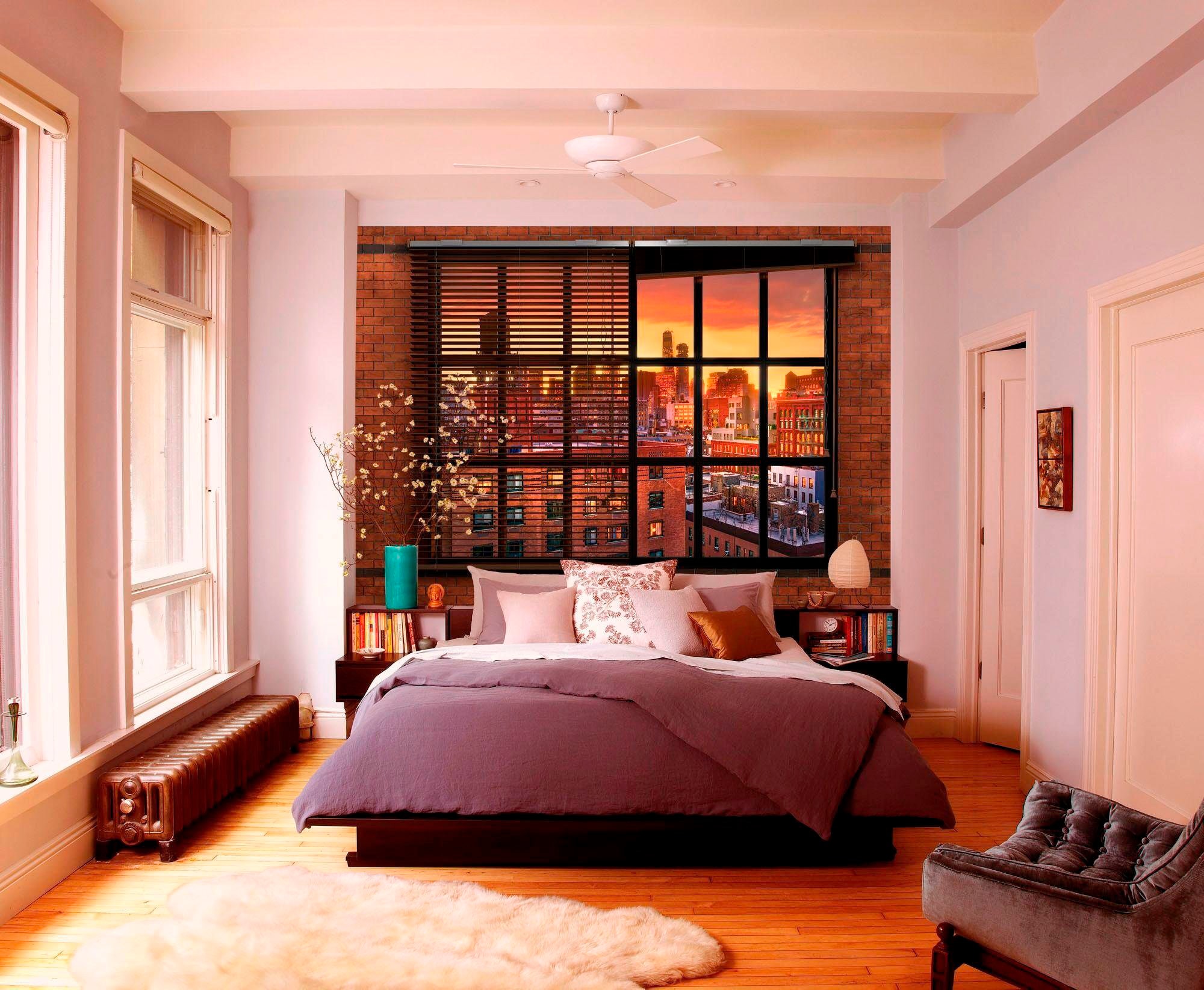 Komar Fototapete »Brooklyn Brick - Größe 368 x 254 cm«, bedruckt, Wohnzimmer, Schlafzimmer