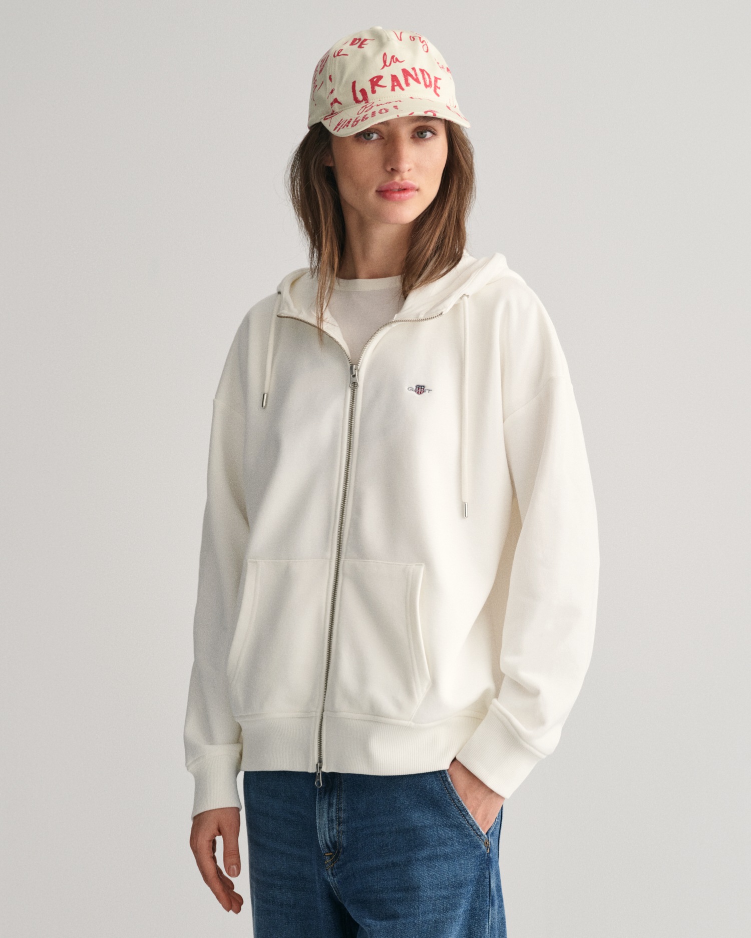 Gant Kapuzensweatjacke "SHIELD ZIP HOODIE", Grafische GANT-Stickerei auf de günstig online kaufen