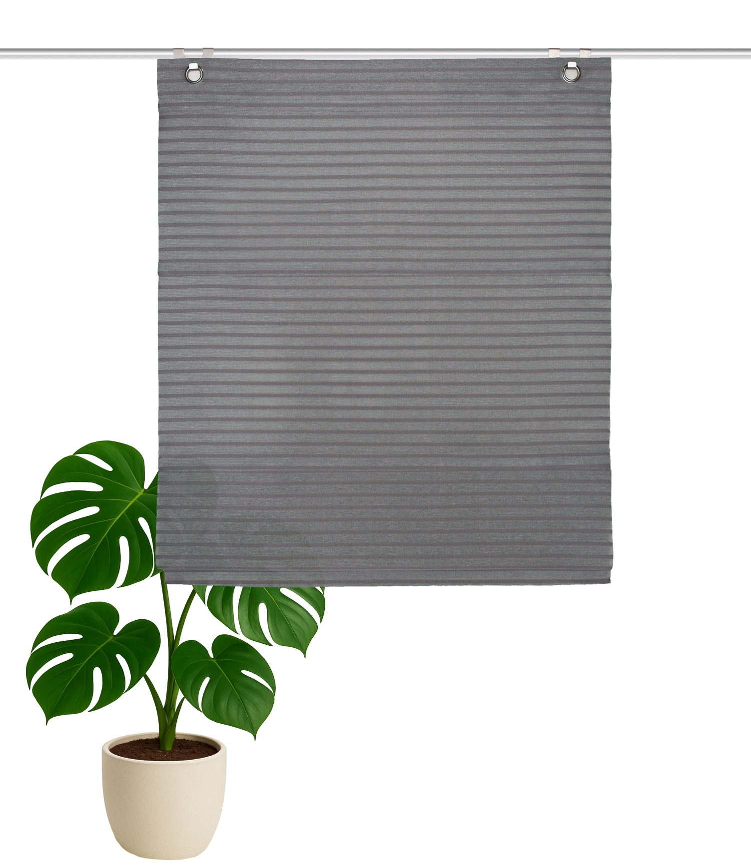 HOME WOHNIDEEN Magnetrollo »JACOB« mit Hakenaufhängung ohne Bohren und Schrauben Querstreifen