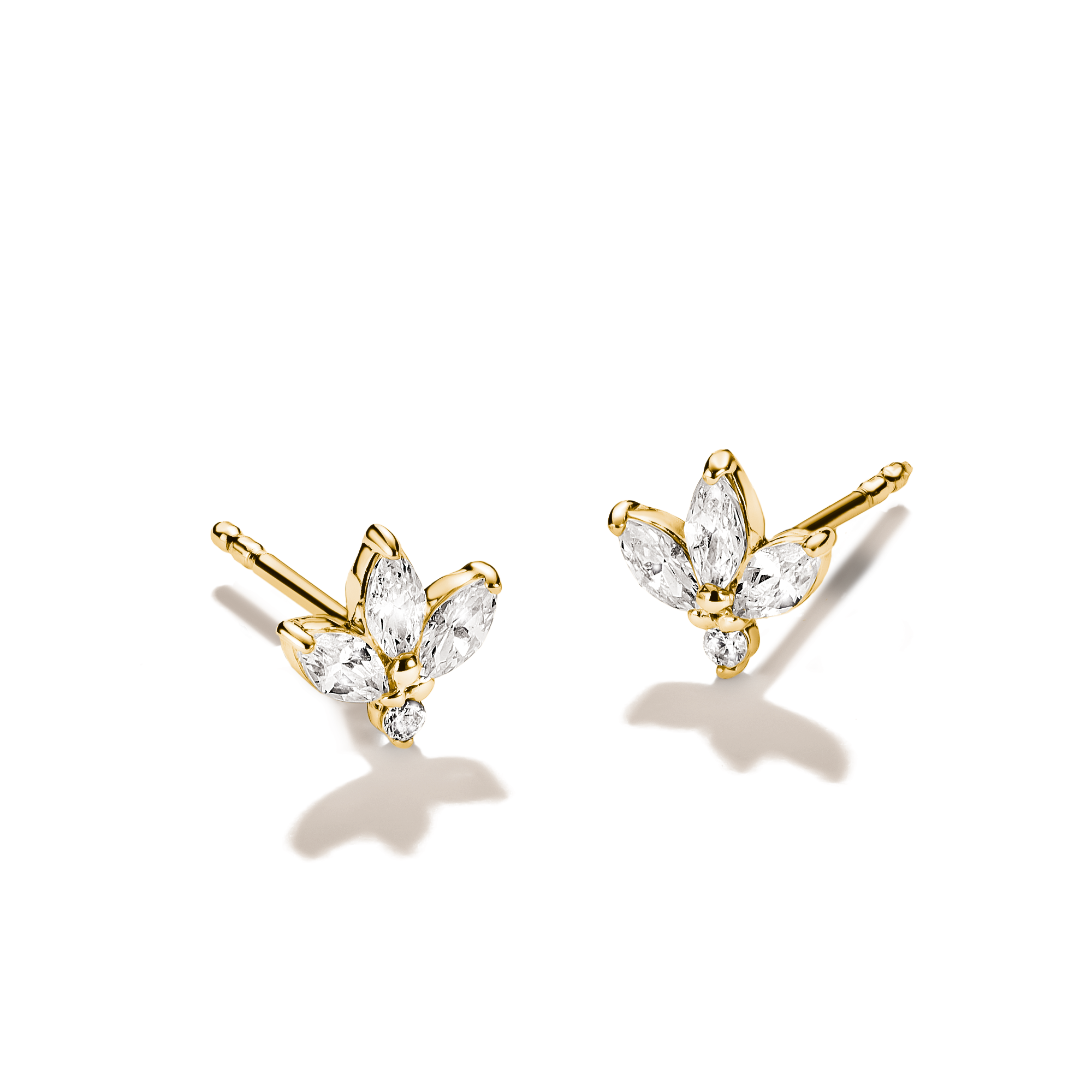 THOMAS SABO Paar Ohrstecker »Blüten-Optik gelbgoldfarben« mit Zirkonia (synth.)