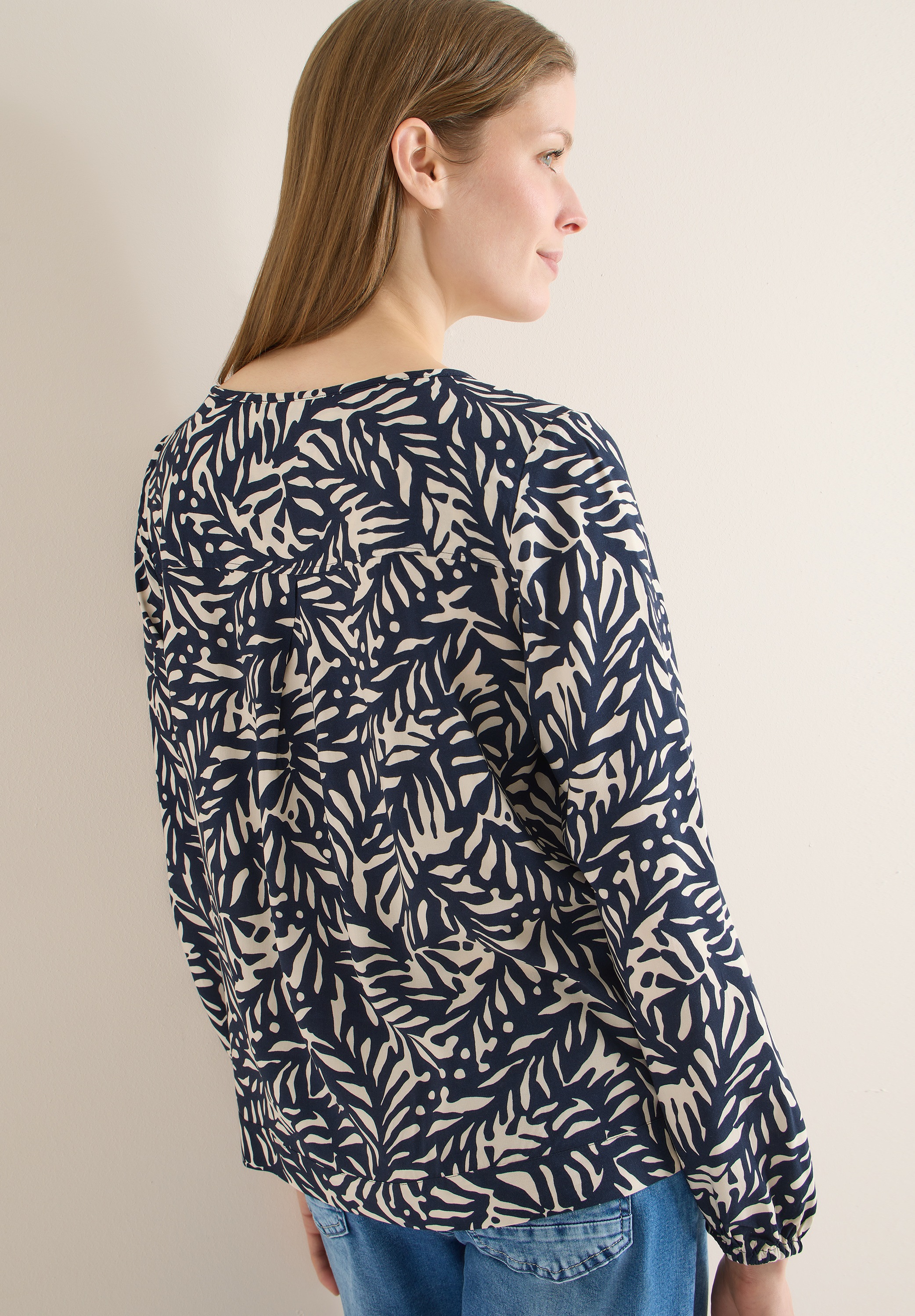 Thumbnail - Cecil Langarmbluse mit Allover-Muster und aus reiner Viskose