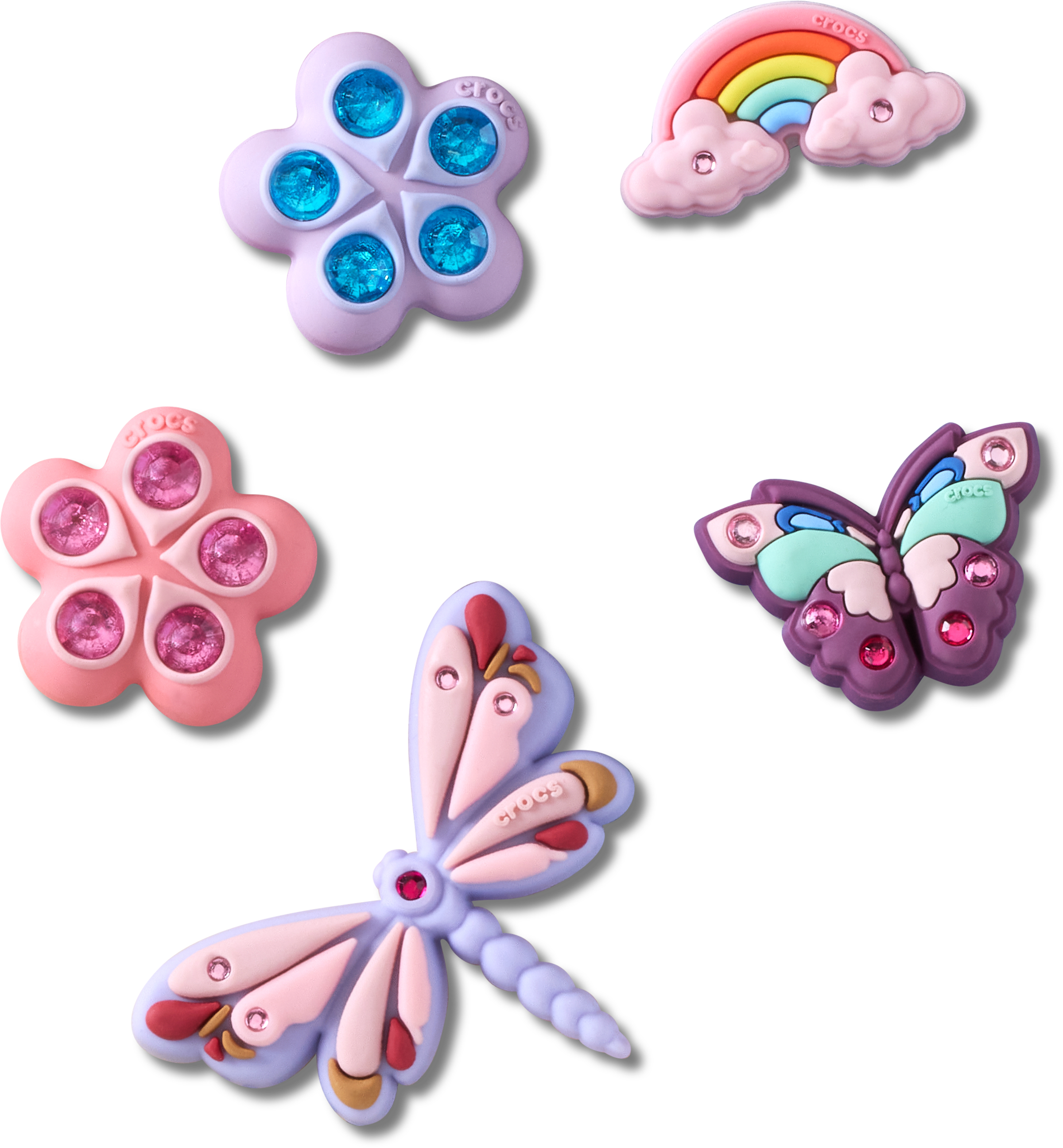 Crocs Schuhanstecker »Jibbitz™ Magical Garden Bug« Set, Kein Spielzeug. Nicht für Kinder unter 3 Jahren geeignet, 5 Anstecker für Crocs Schuhe in Pastellfarben