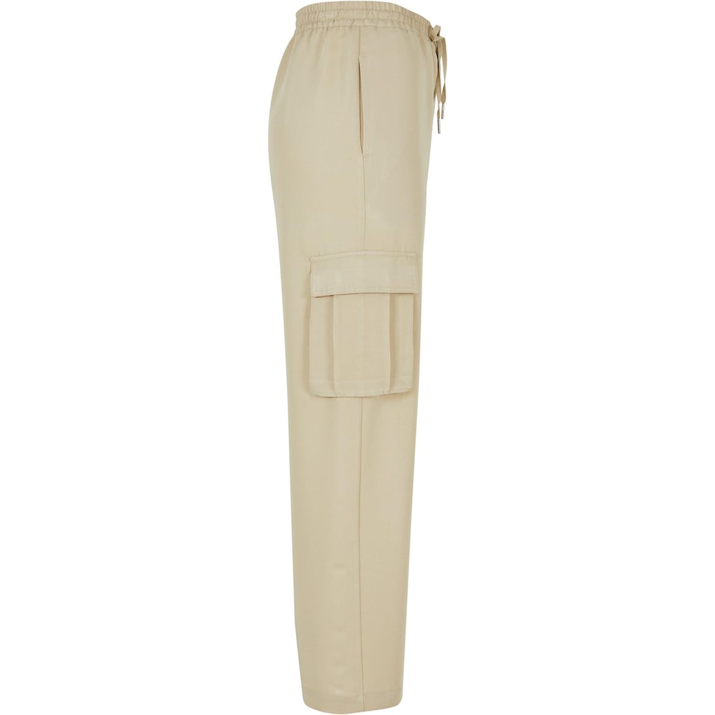 URBAN CLASSICS Stoffhose »Urban Classics Damen Ladies Vicose Straight Leg Cargo Pants«, (1 tlg.)