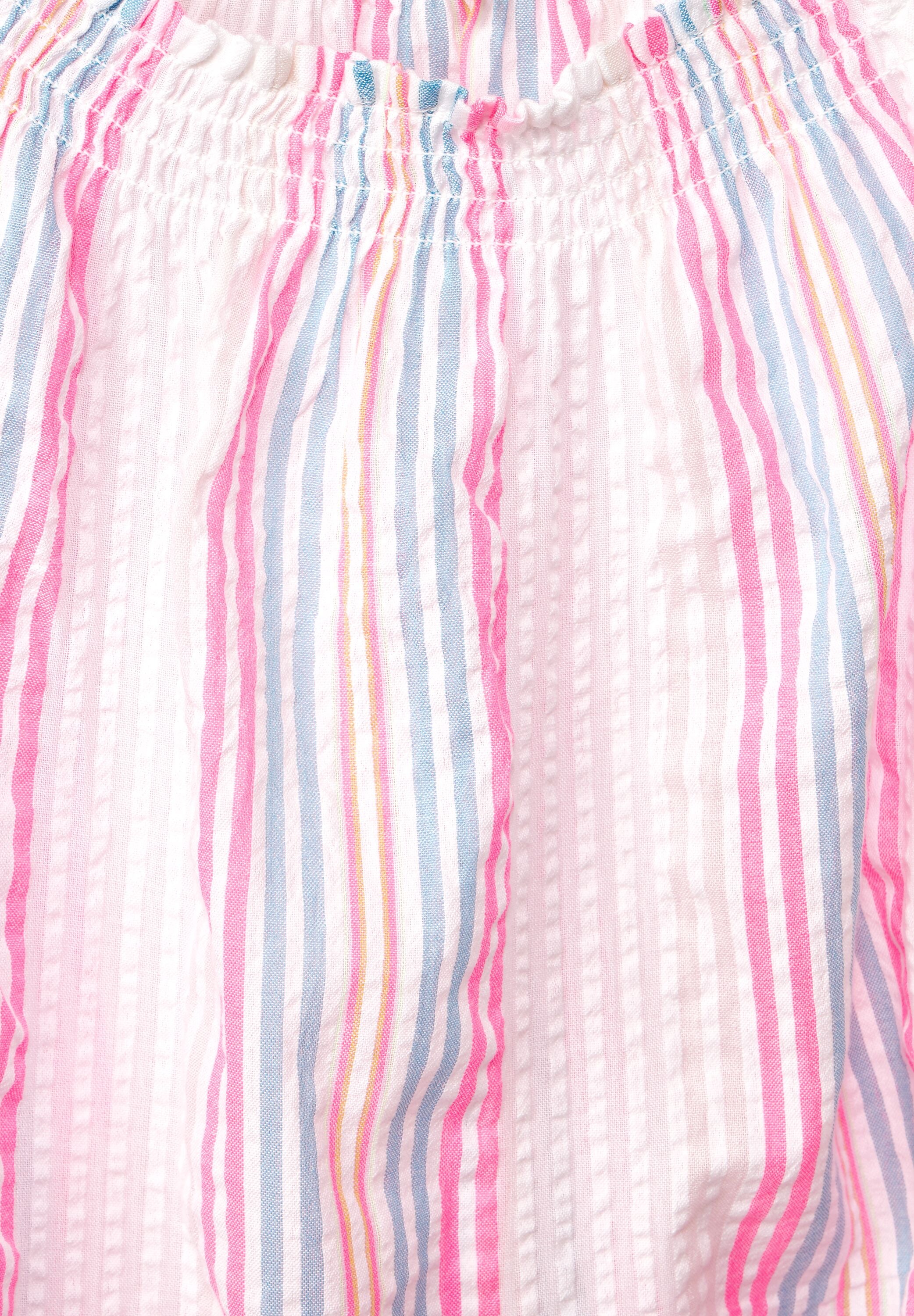 STREET ONE Carmenbluse, mit gestreiftem Seersucker-Look