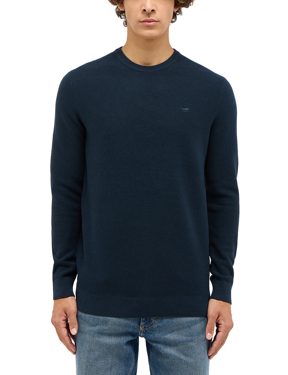 Sweater MUSTANG "Herren Style Elliot", Herren, Gr. XL, blau (navy), 100% Baumwolle, regular fit, Rundhals, Sweatshirts Sweater