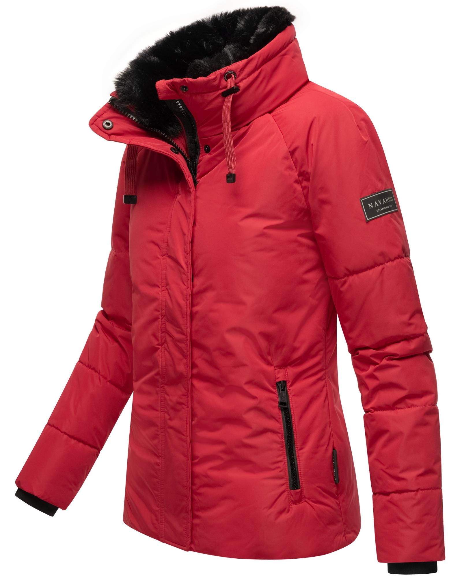 Navahoo Winterjacke »Frostii XIV«, ohne Kapuze, modische Damen Winter Steppjacke mit Kunstfellkragen