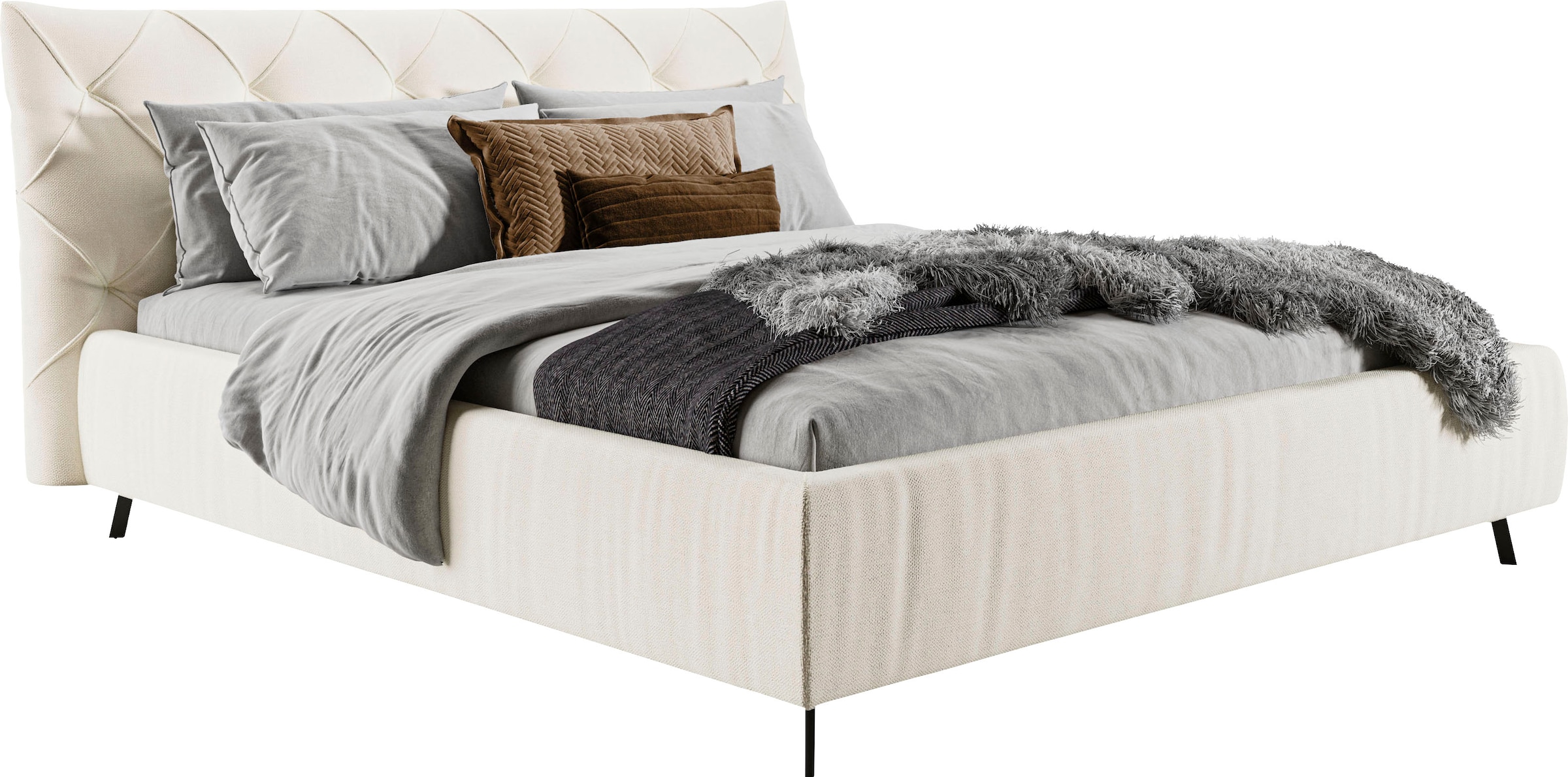 Home affaire "Elloree, in 4 Breiten bis 200cm, auch in Leder" Kopfteilhöhe 105 cm, belastbar bis 280 kg, auch in Überlänge 220cm