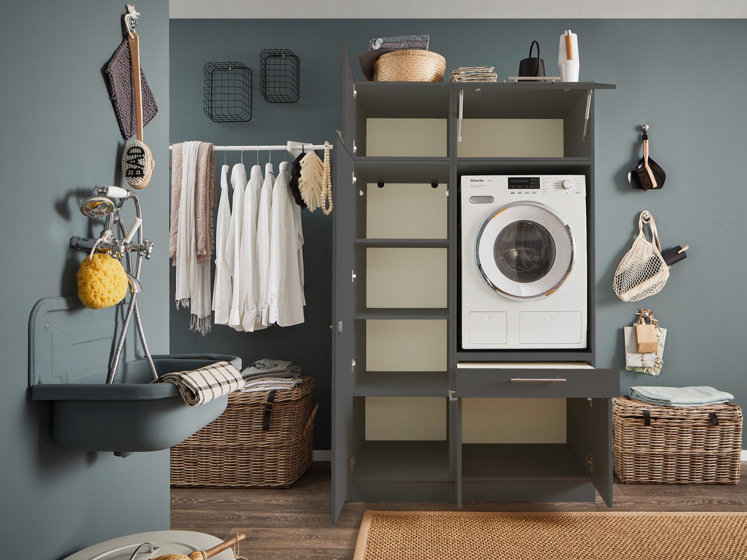 Laundreezy Mehrzweckschrank-Set »LAUNDREEZY LDSK7«, Breite 117,5 cm