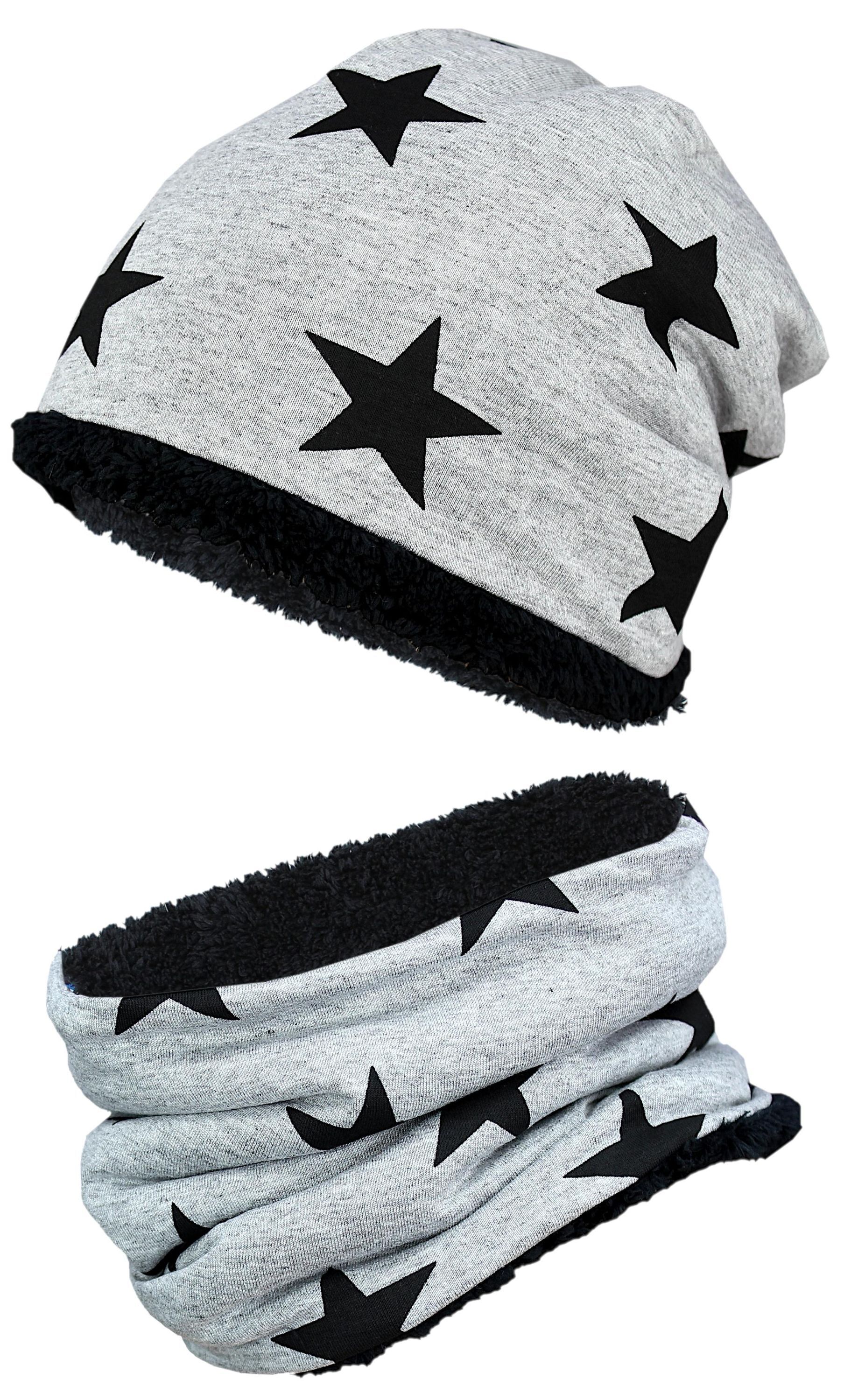 TupTam Beanie "Mütze Unisex Set Kinder Beanie Mütze Schlauchschal"