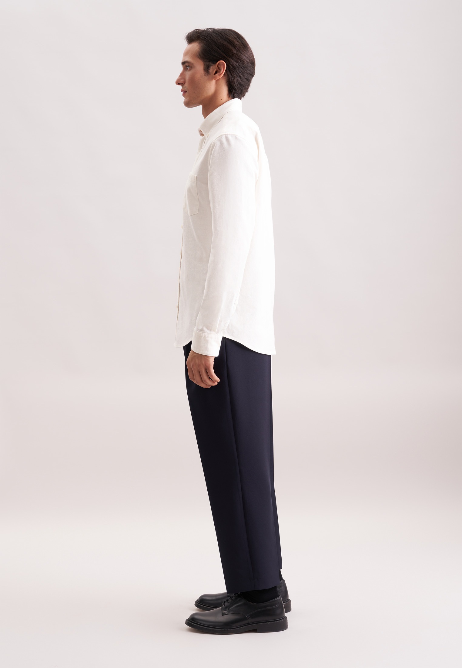 seidensticker Flanellhemd, Regular 1/1 Button-Down-Kragen Uni