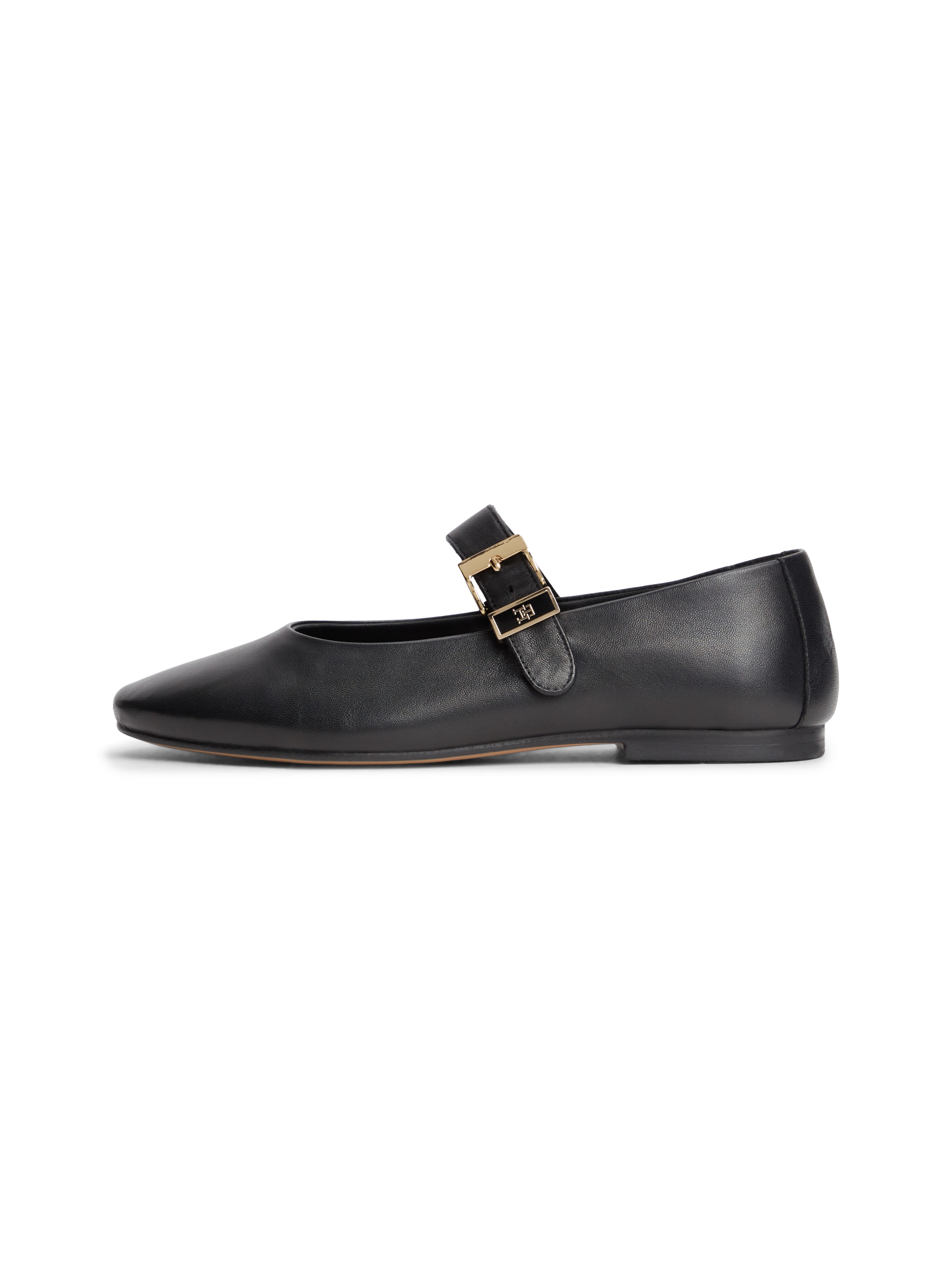 Tommy Hilfiger Riemchenballerina »TH BUCKLE LEATHER BALLERINA«  Businessschuh, mit verstellbarer Schnalle über den Rist, schmale Form.