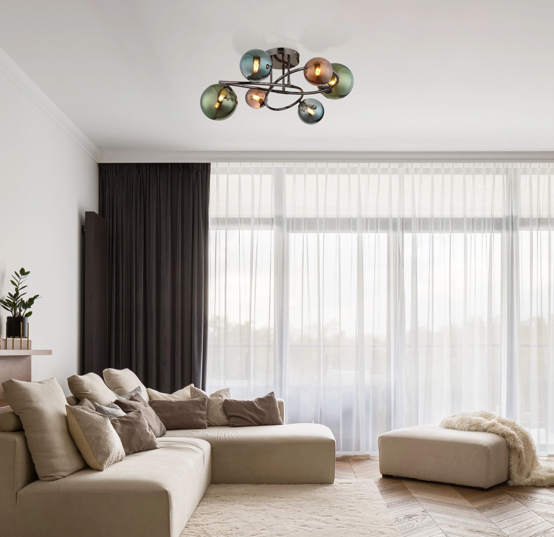 GLOBO LIGHTING Deckenleuchte »RIHA«, Leuchtmittel G9 | LED wechselbar, Glasfarben: bronze, grün, petrol
