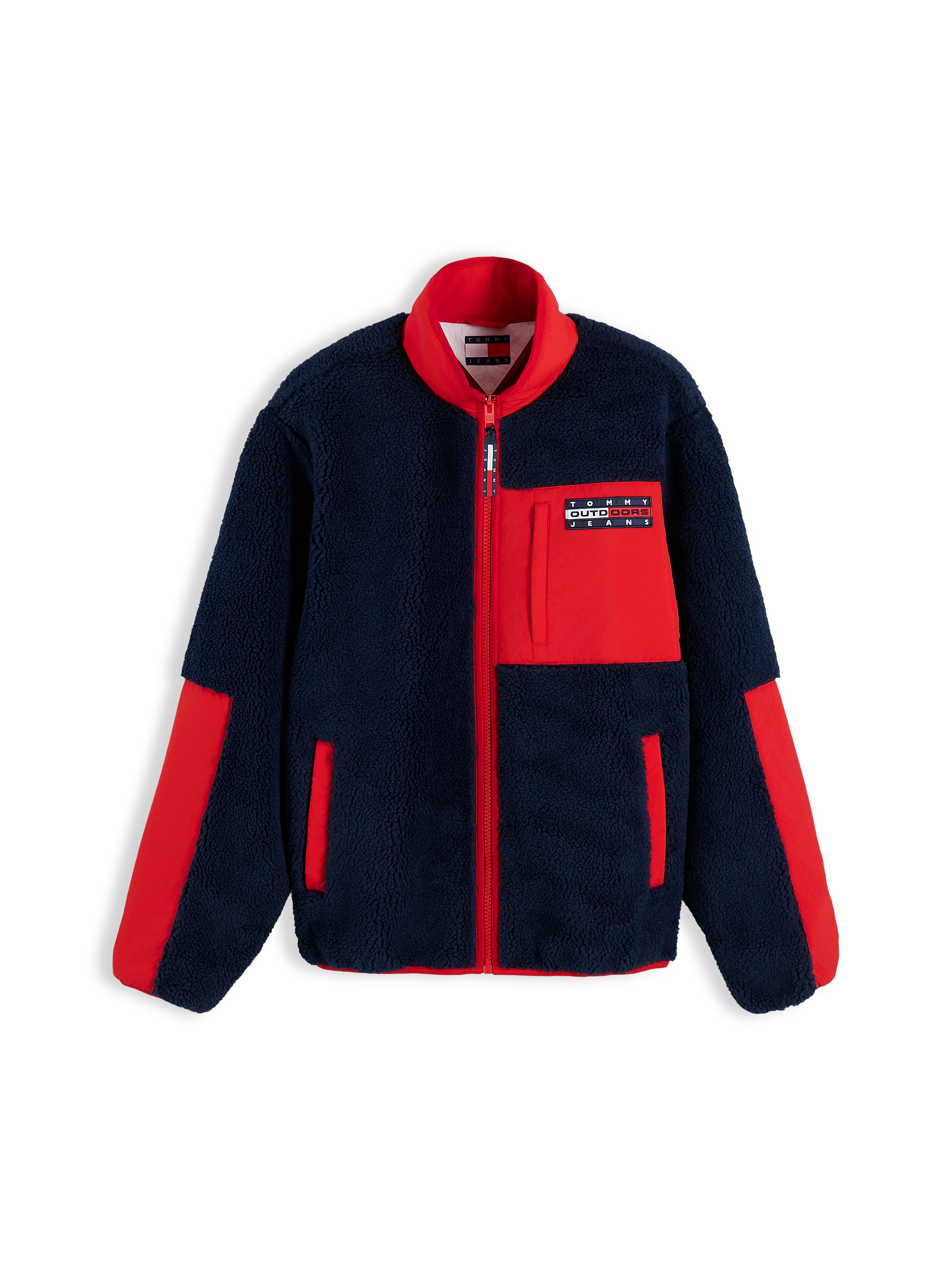 Tommy Jeans Fleecejacke »TJM OUTDOORS FLEECE ZIP« Teddy-Fleece, mit Color Block