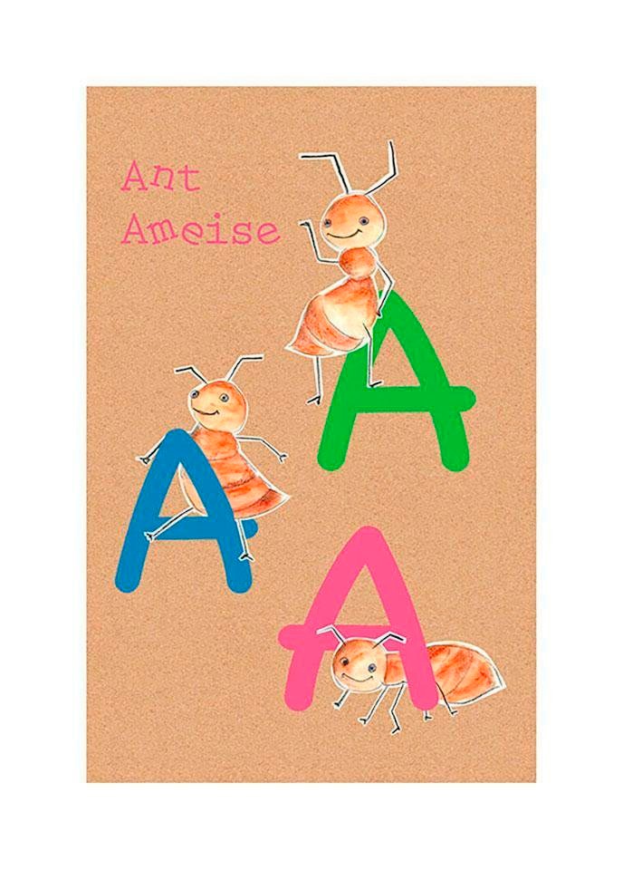 Komar Poster »ABC Animal A«, Buchstaben, (1 St.), Kinderzimmer, Schlafzimmer,  Wohnzimmer | BAUR