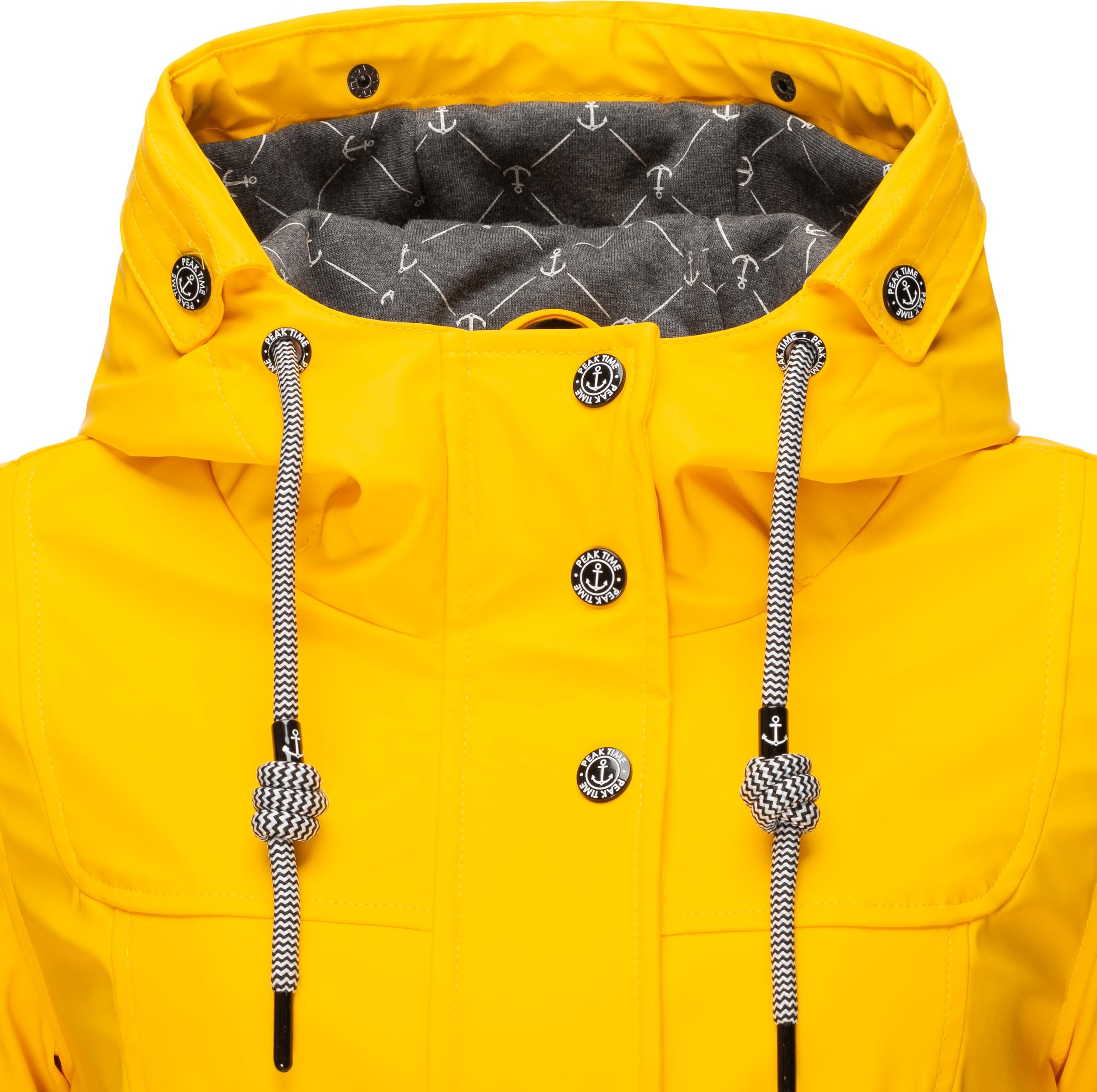 PEAK TIME Regenjacke »L60042«, mit Damen | für für taillierter BAUR stylisch Kapuze, kaufen Regenmantel