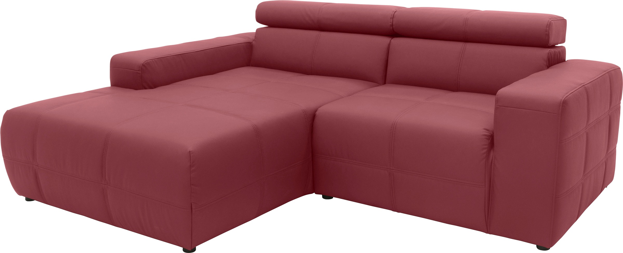 DOMO collection Ecksofa »Brandon kleine Ausführung B/T/H: 214/100/80 cm«, Mit Kopfteilverstellung, auch in Leder und Cord, L-Form
