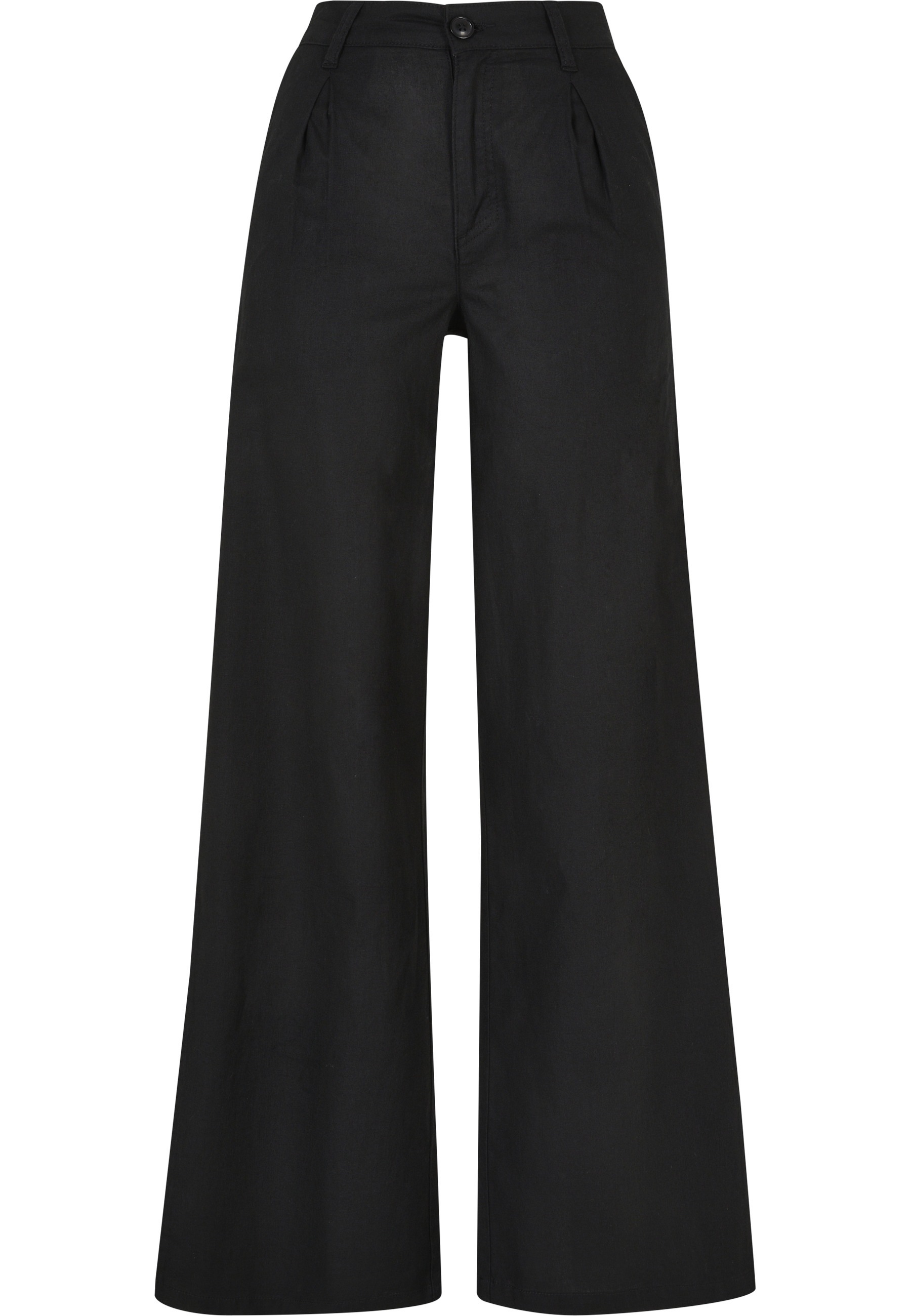 URBAN CLASSICS Trainingshose "Urban Classics Damen Ladies High Linen Mixed Wide Leg Pants"
