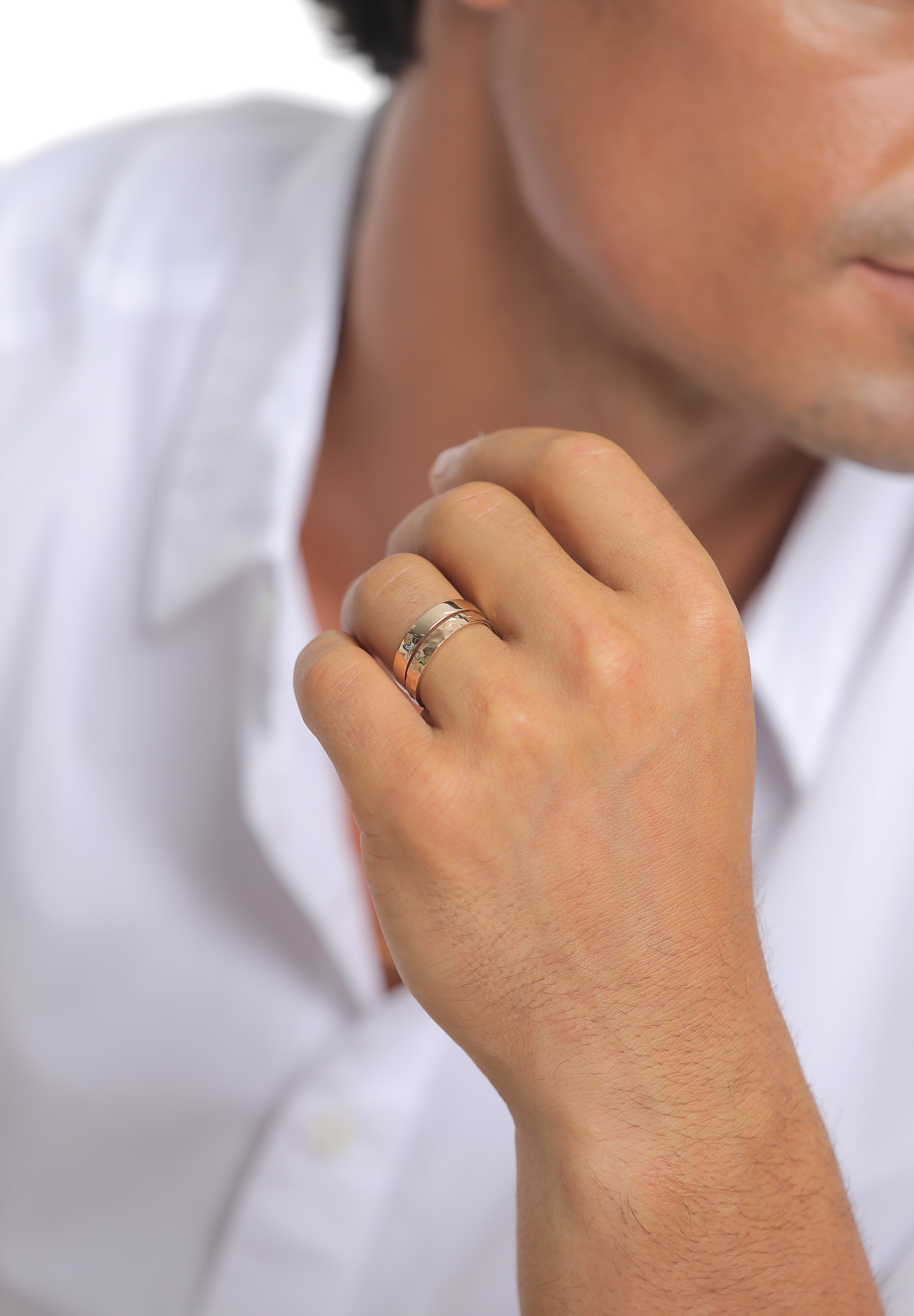 Kuzzoi Ring-Set »Kuzzoi Ring Set Basic Gehämmert 925 Silber«