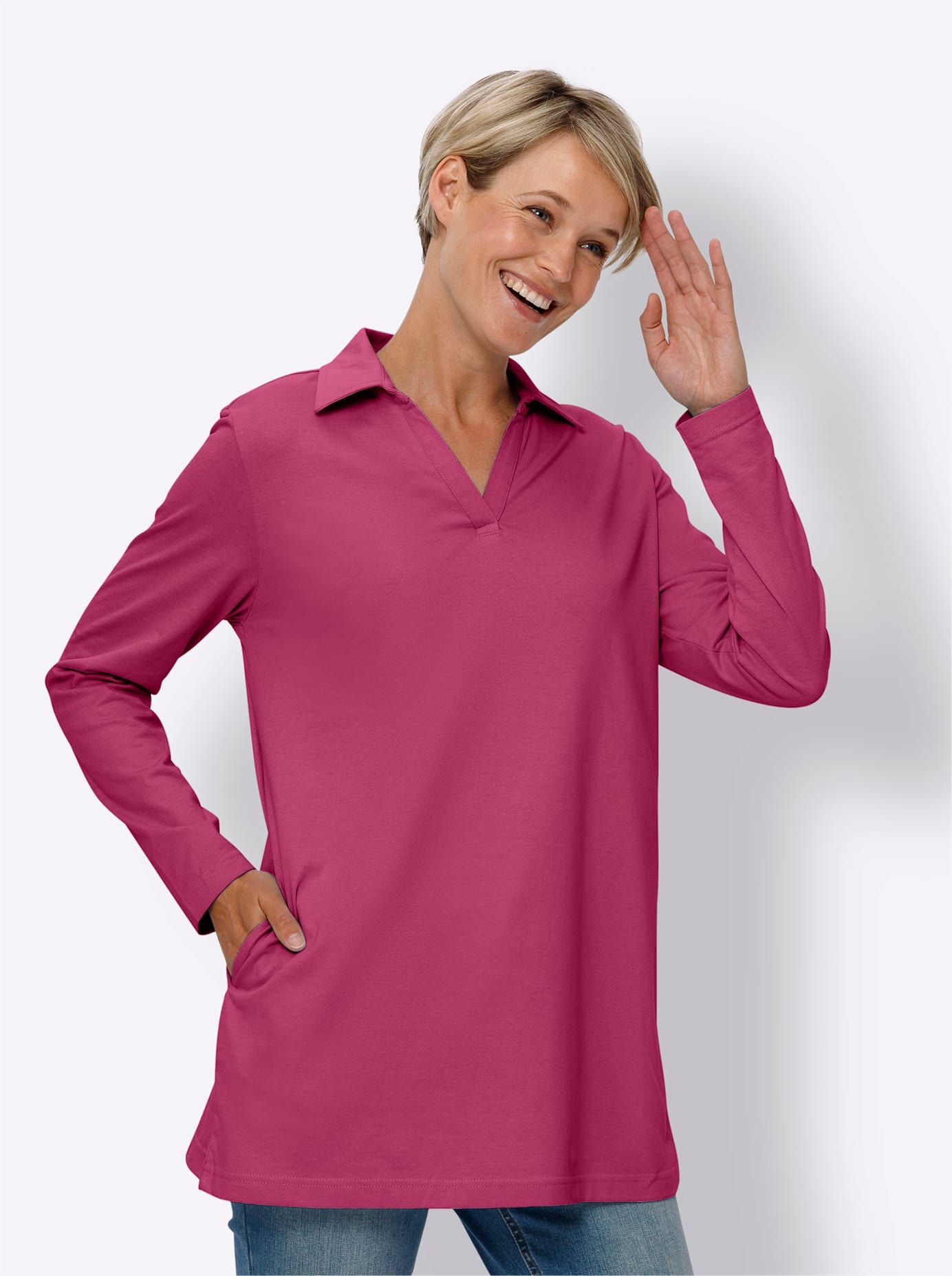 Classic Basics Langarmshirt "Longshirt" 1 Stk. tlg. günstig online kaufen