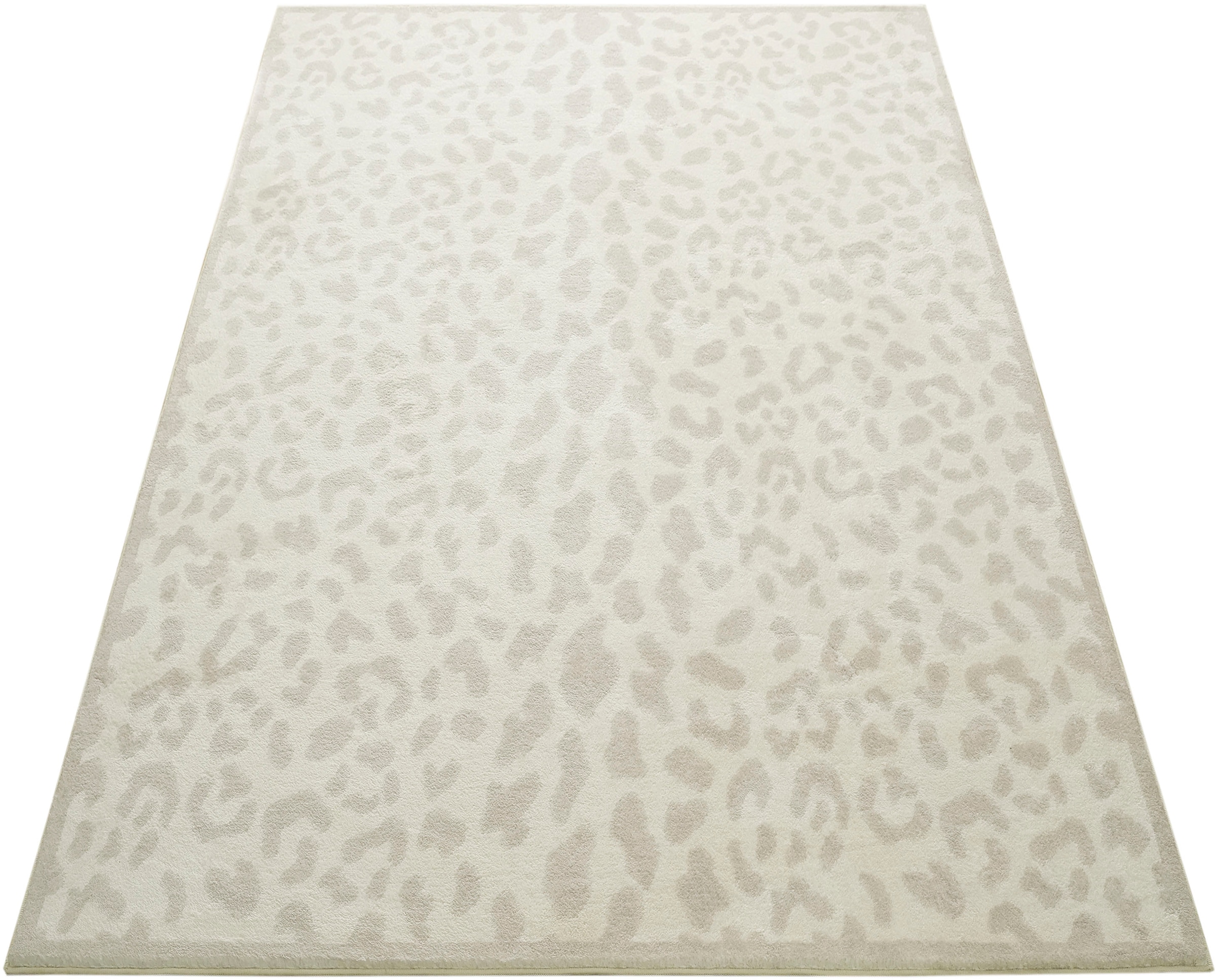 OTTO home Teppich »Leo, mit trendigem Leopardenmuster, waschbar« rechteckig 12 mm Höhe kuschelig & weich, modern, Animal Print, Wohnzimmer, Schlafzimmer