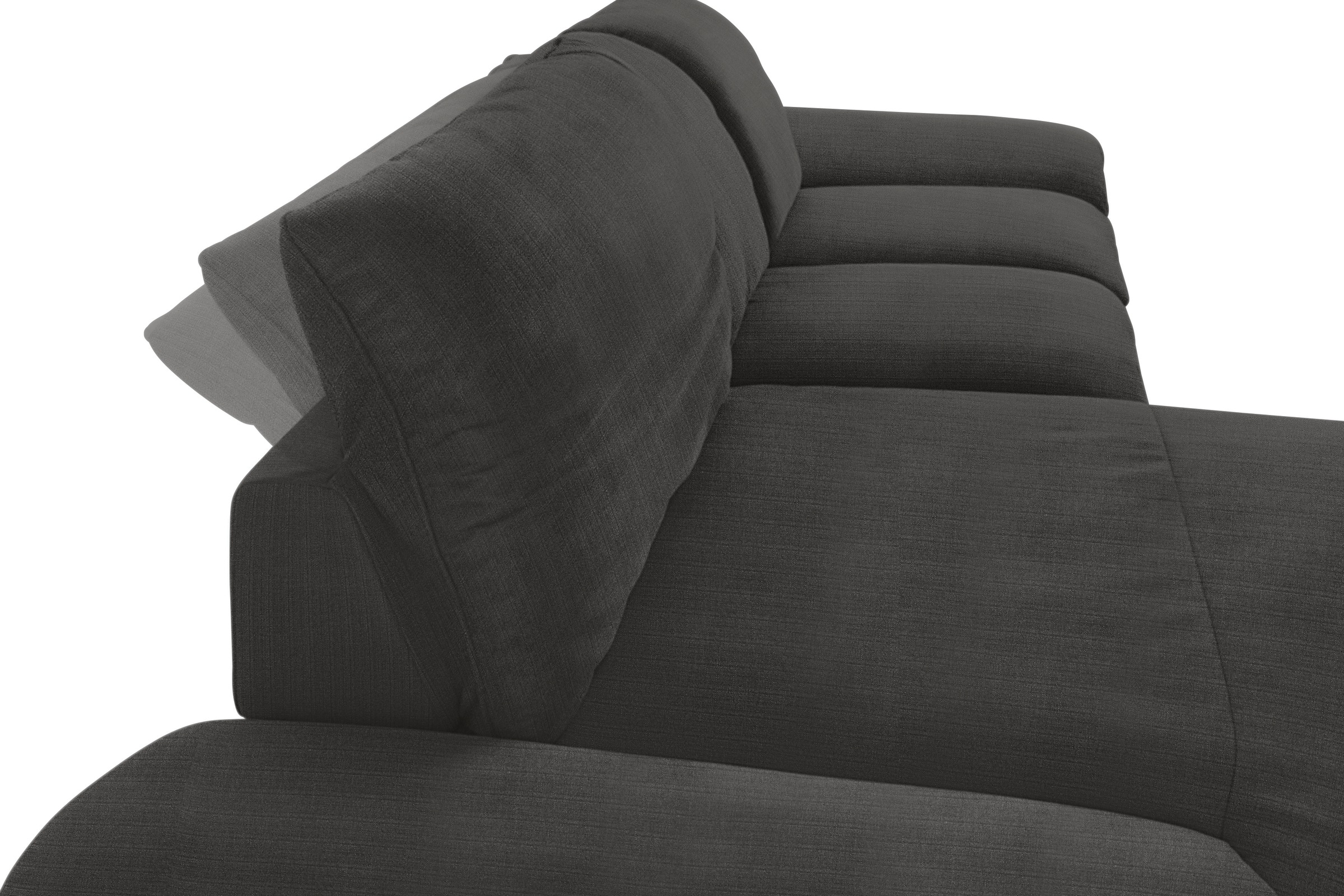 W.SCHILLIG Ecksofa »enjoy&MORE, Designsofa, elegant und bequem, L-Form«, Sitztiefenverstellung, Füße schwarz pulverbeschichtet, Breite 310 cm