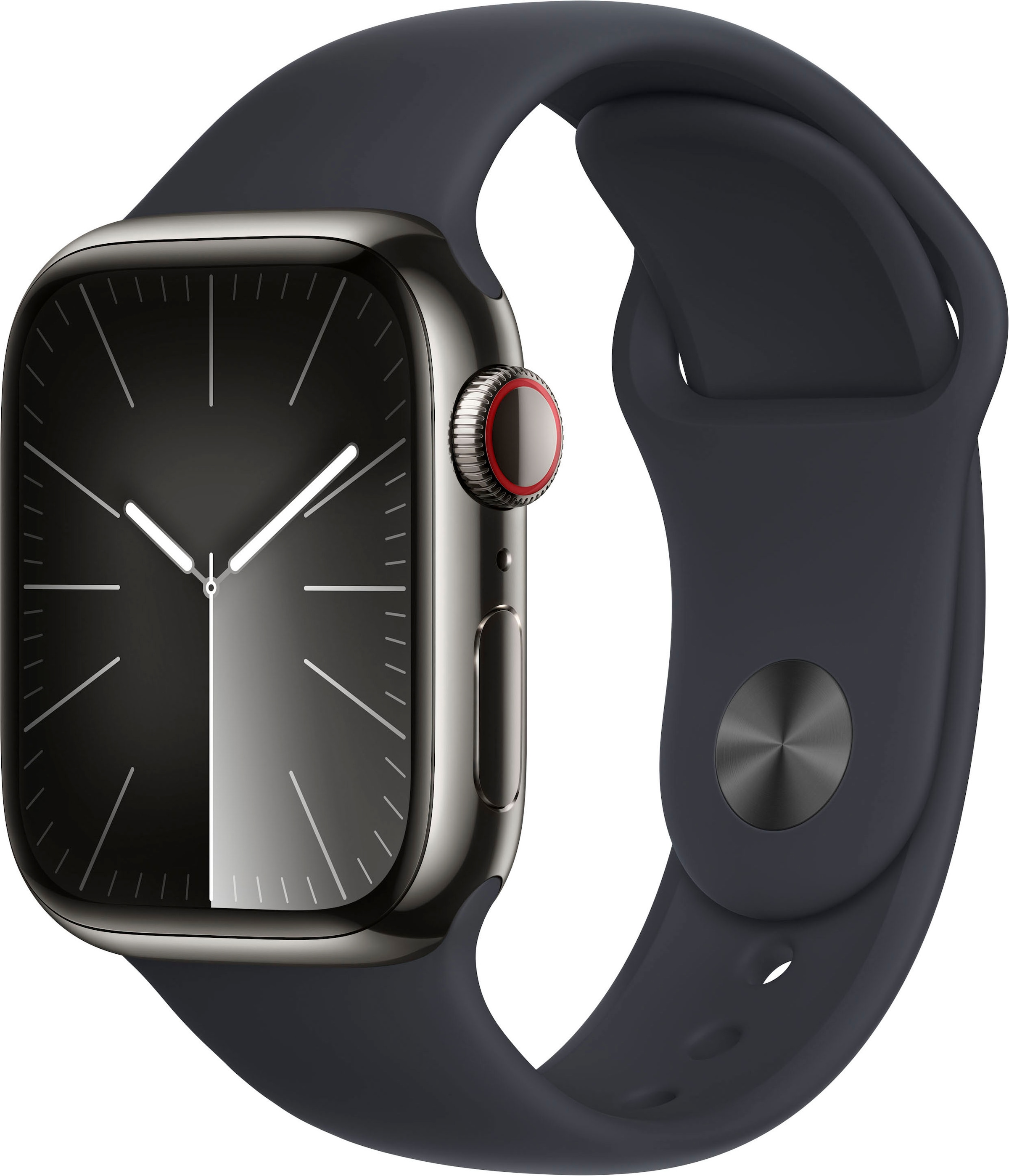 Smartwatch »Watch Series 9 GPS + Cellular 41mm Edelstahl M/L«, (Watch OS 10 Sport Band)