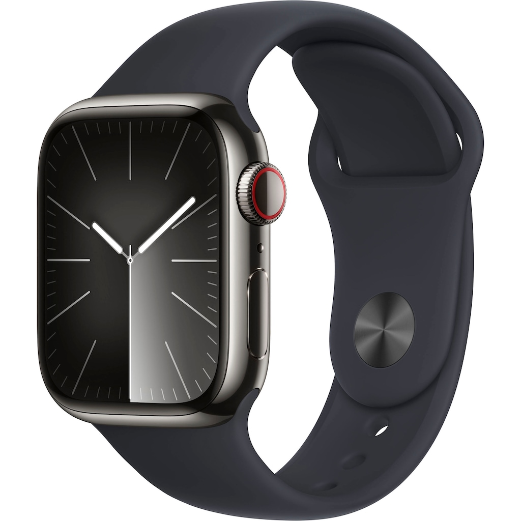 Apple Smartwatch »Watch Series 9 GPS + Cellular 41mm Edelstahl M/L«, (Watch OS 10)