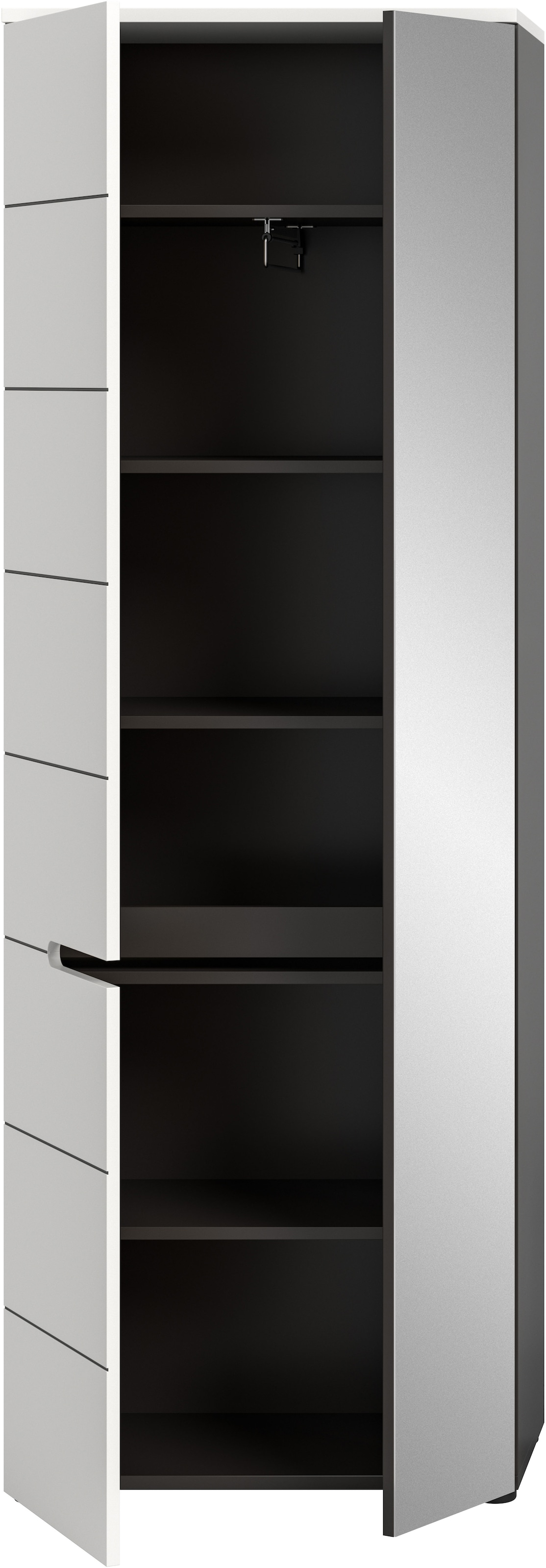 INOSIGN Garderobenschrank »REHAT, TOPSELLER!, Höhe 190cm, 2 Türen, 6 Fächer, 1 Kleiderstange«, (1 St., in verschiedenen Farben erhältlich), Garderobe, Flurschrank, Dielenschrank, Kleiderschrank, Garderobenmöbel