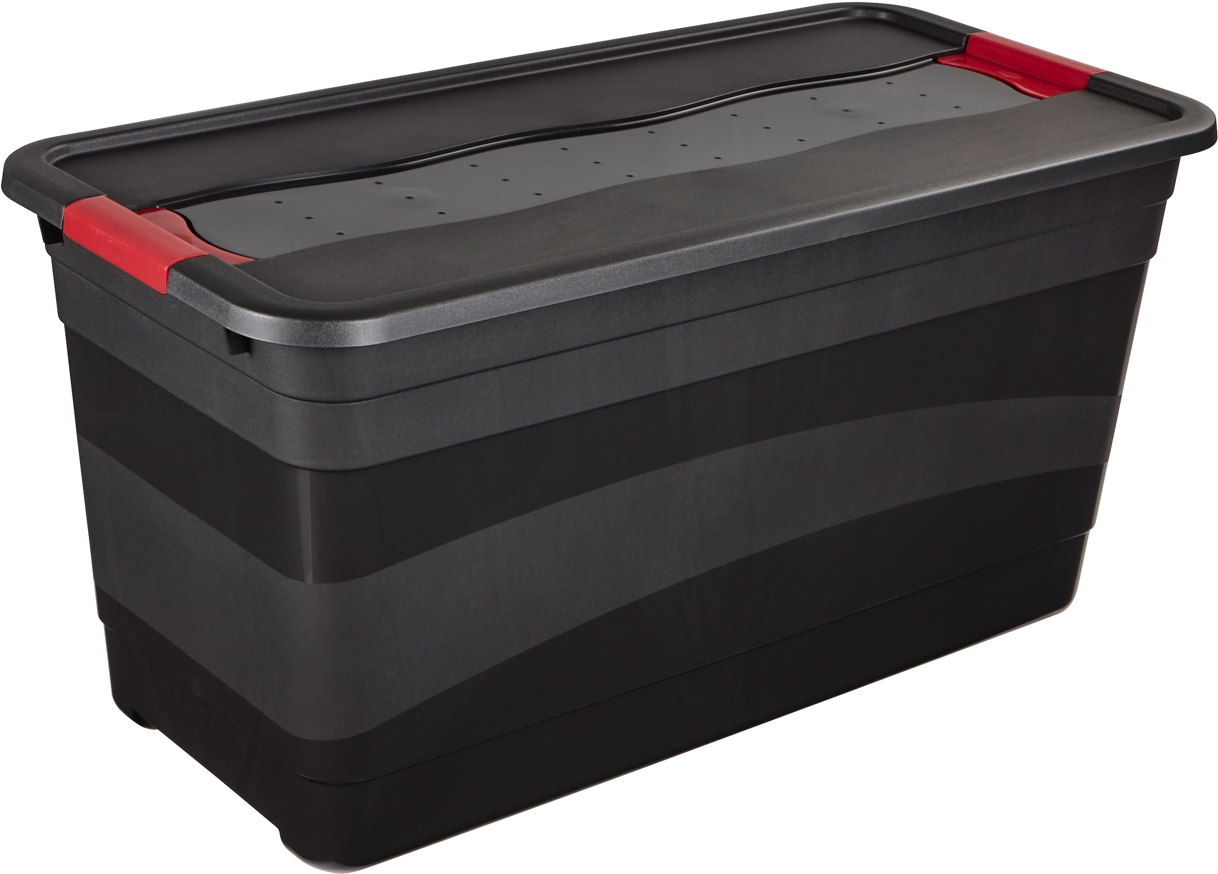 keeeper Transportbehälter »eckhart, 4er Set Transporbox, 83 L, 79,5 x 39,5 x 40 cm« 39,5 cm breit 40 cm hoch 79,5 cm lang Set, 4 Stk. tlg. seitl. Clips, Griffe am Boden, stoßfeste Seitenwände, robuster Deckel