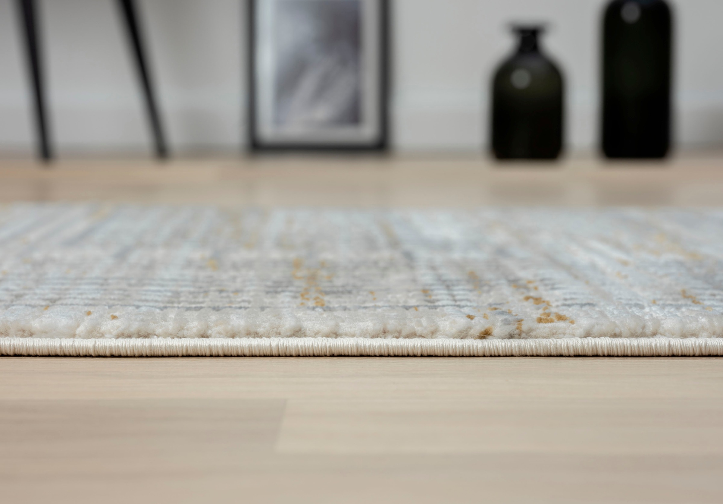 Myflair Möbel & Accessoires Teppich »My Love Lagerräumung«, rechteckig, 10 mm Höhe, Kurzflor, Retro-Style, besonders weich durch Microfaser, mit Fransen
