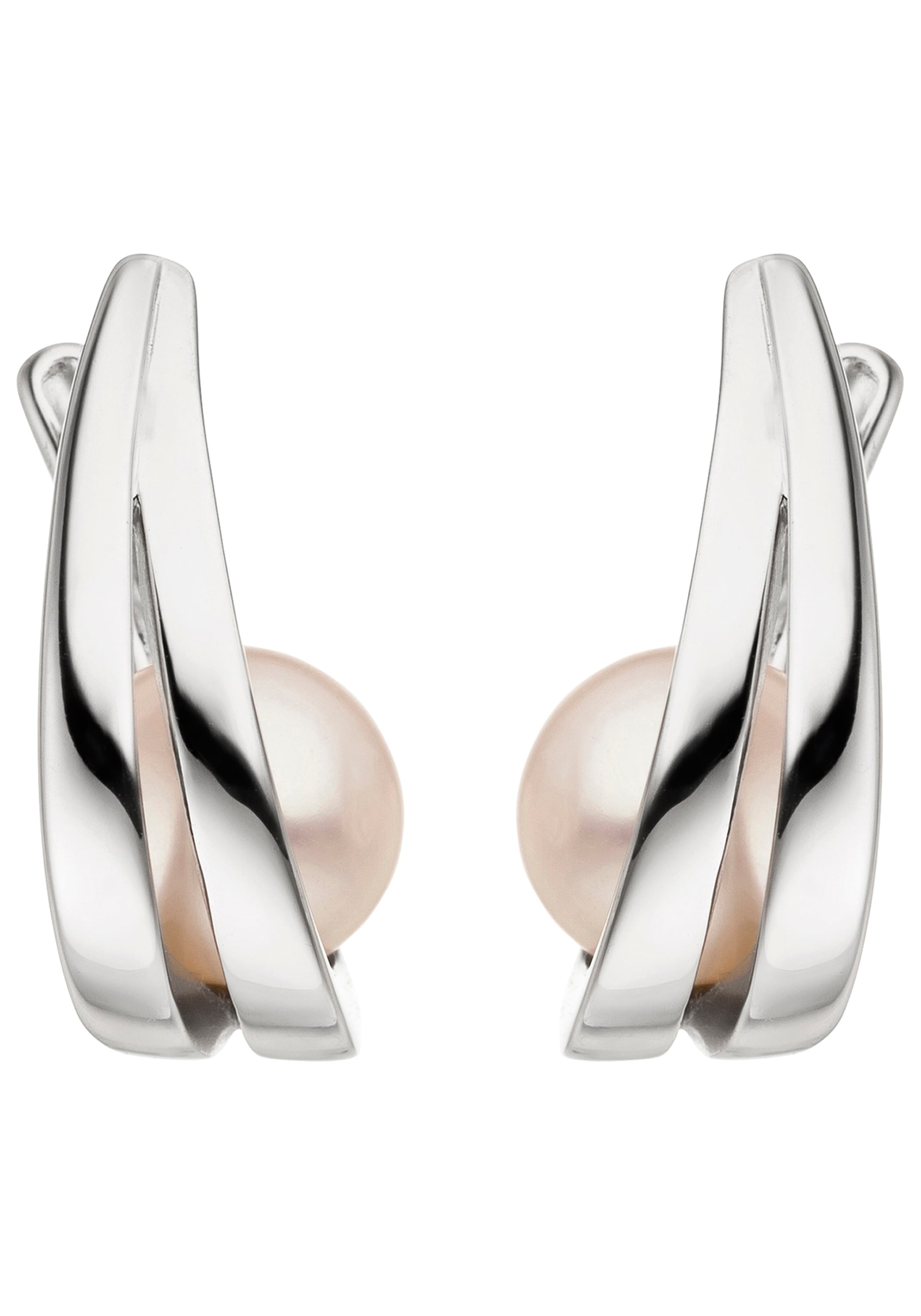 JOBO Perlenohrringe »Ohrringe Silberohrringe 15 mm« 925 Silber mit Perlen