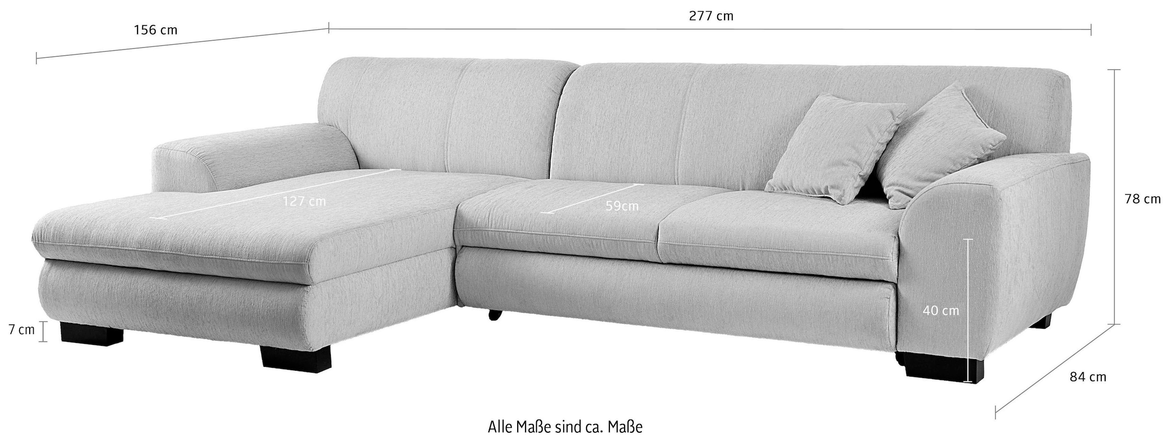 Home affaire Ecksofa »Nika L-Form«, wahlweise mit Bettfunktion, auch in Cord