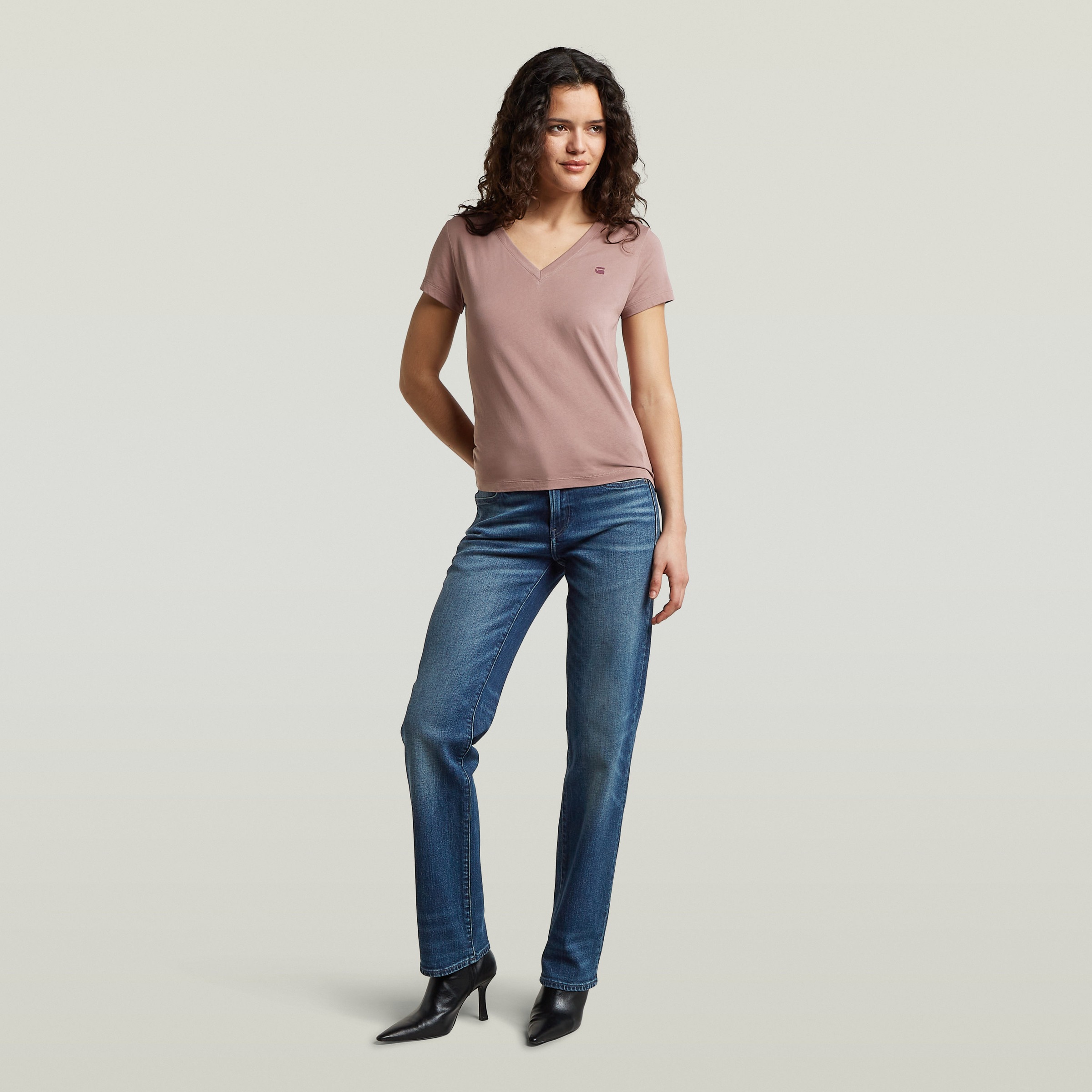 G-STAR V-Shirt »Overdyed Form v t wmn« in Baumwoll-Qualität