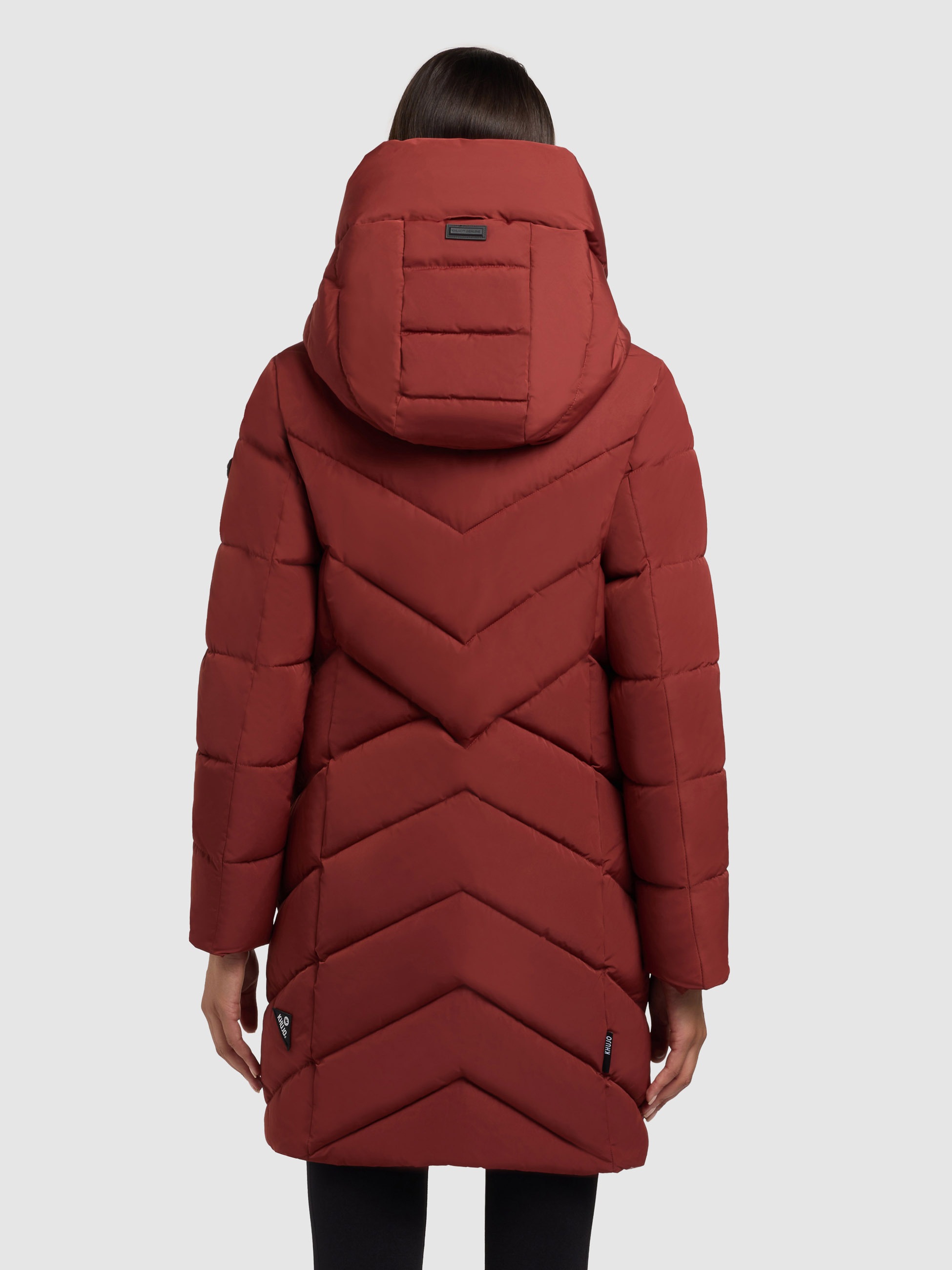 Steppmantel KHUJO "DARKA2", Damen, Gr. S, dunkelrot, 100% Polyester, unifarben, regular fit, eingesetzt elastischer Bund, Mäntel Steppmantel 6